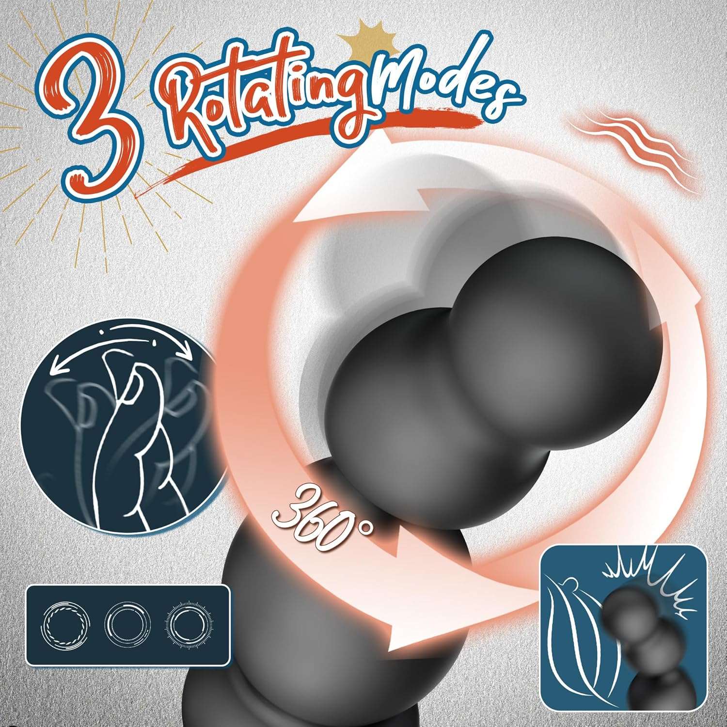 HyperLoop Rotating Anal Vibrator Penis Ring