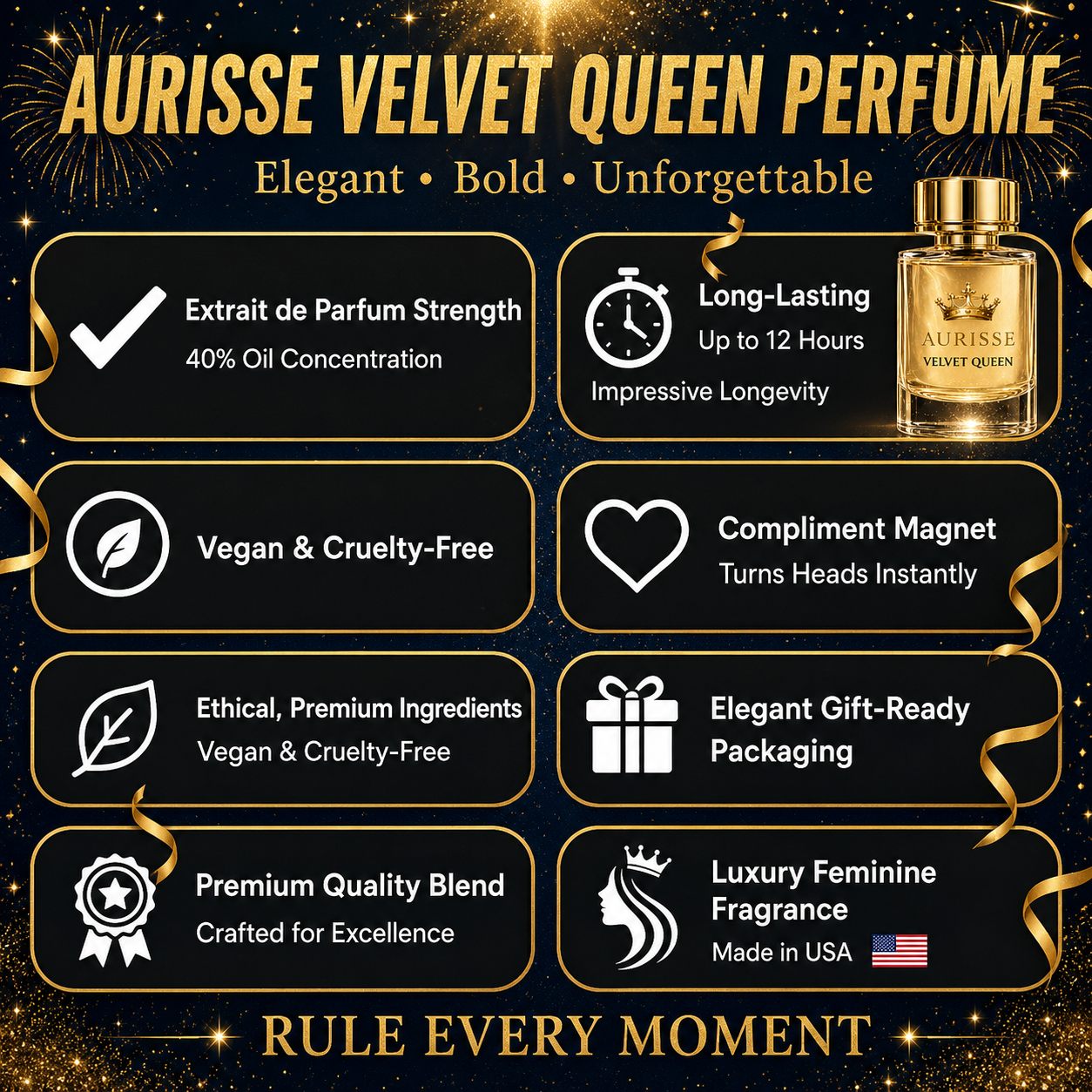 Aurisse Velvet Queen Extrait de Parfum 50ML for Women – Luxury Long-Lasting Perfume