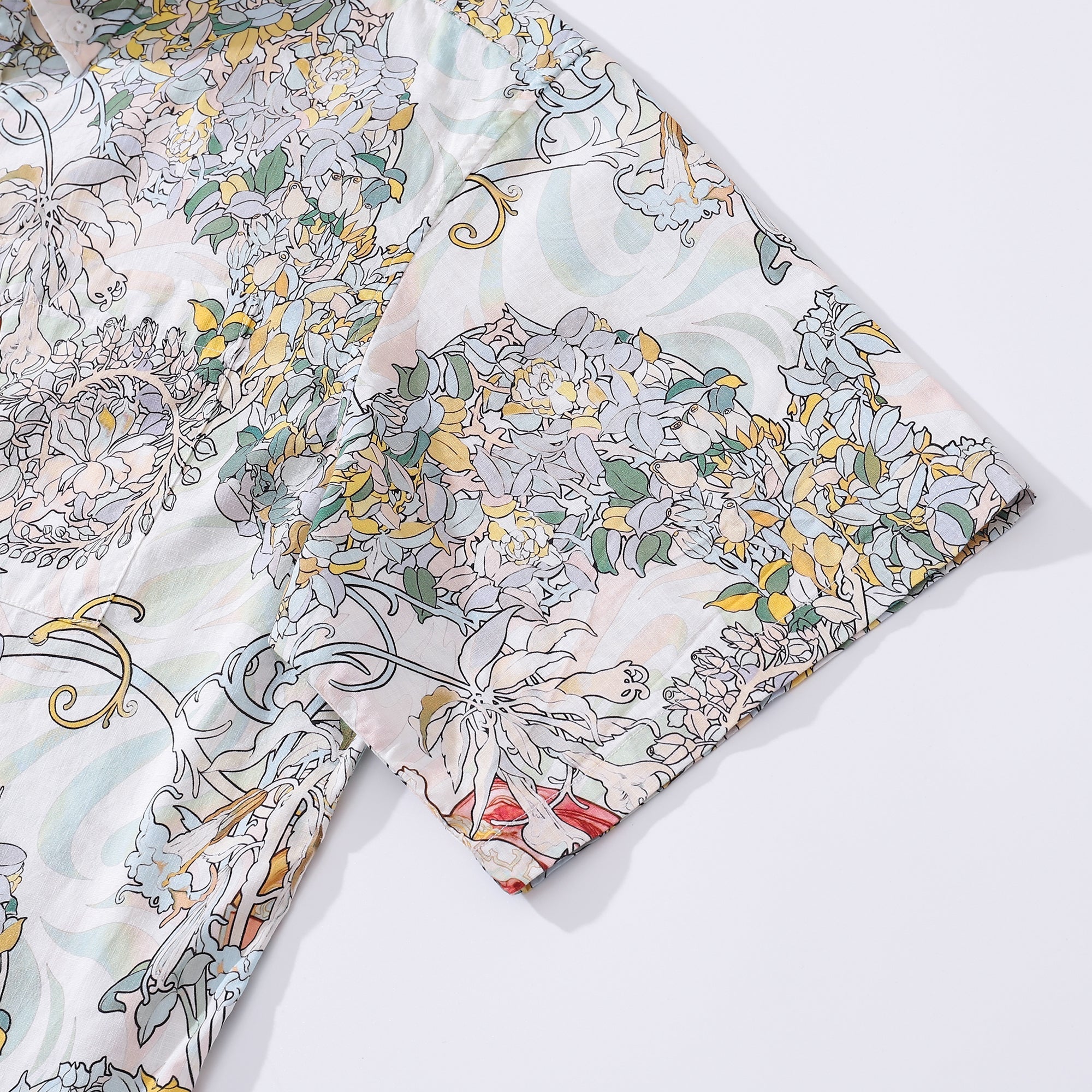 Camisa de hombre 100% algodón, pintada a mano, con estampado bonito y botones