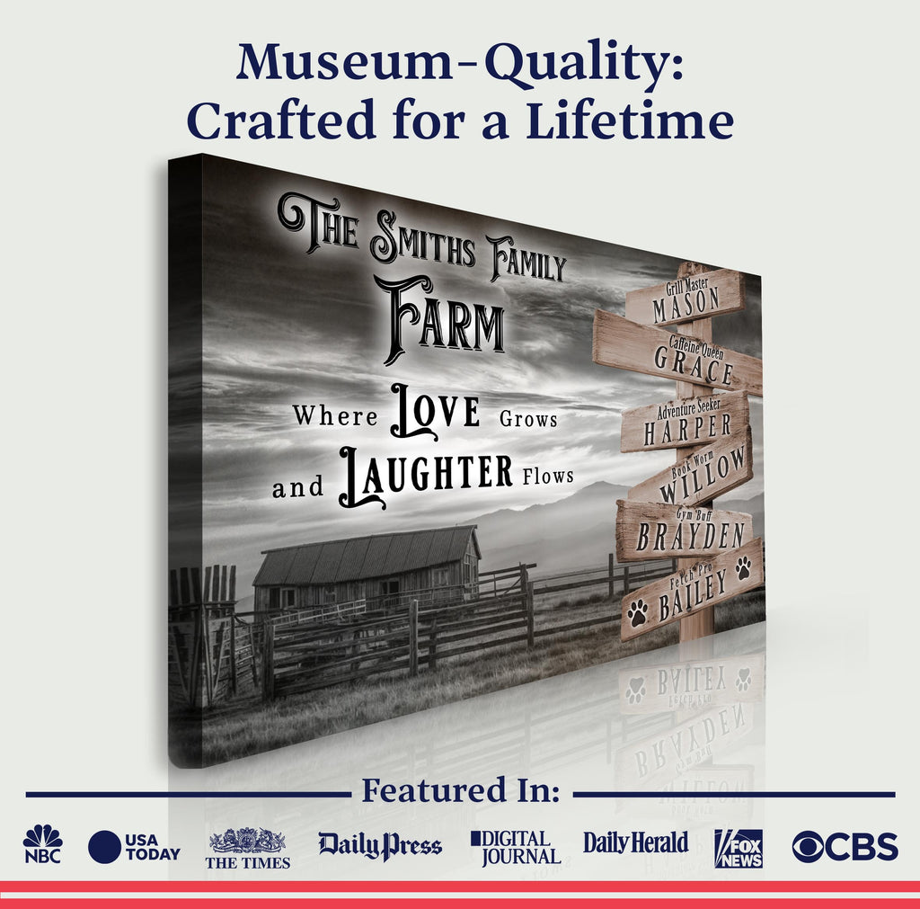 Where Love Grows And Laughter Flows Family Farm Names Sign
