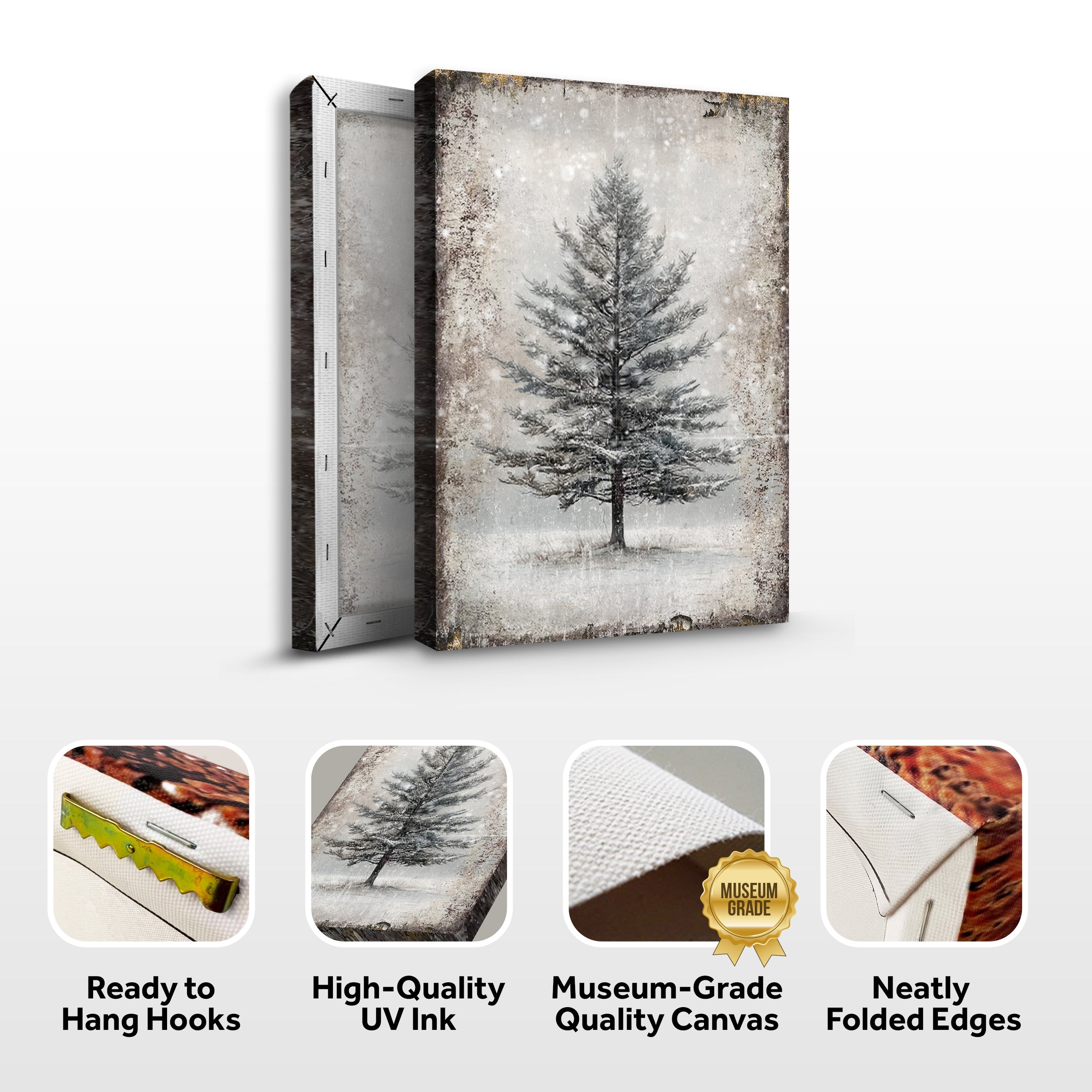 Vintage Christmas Tree Wall Art VIII