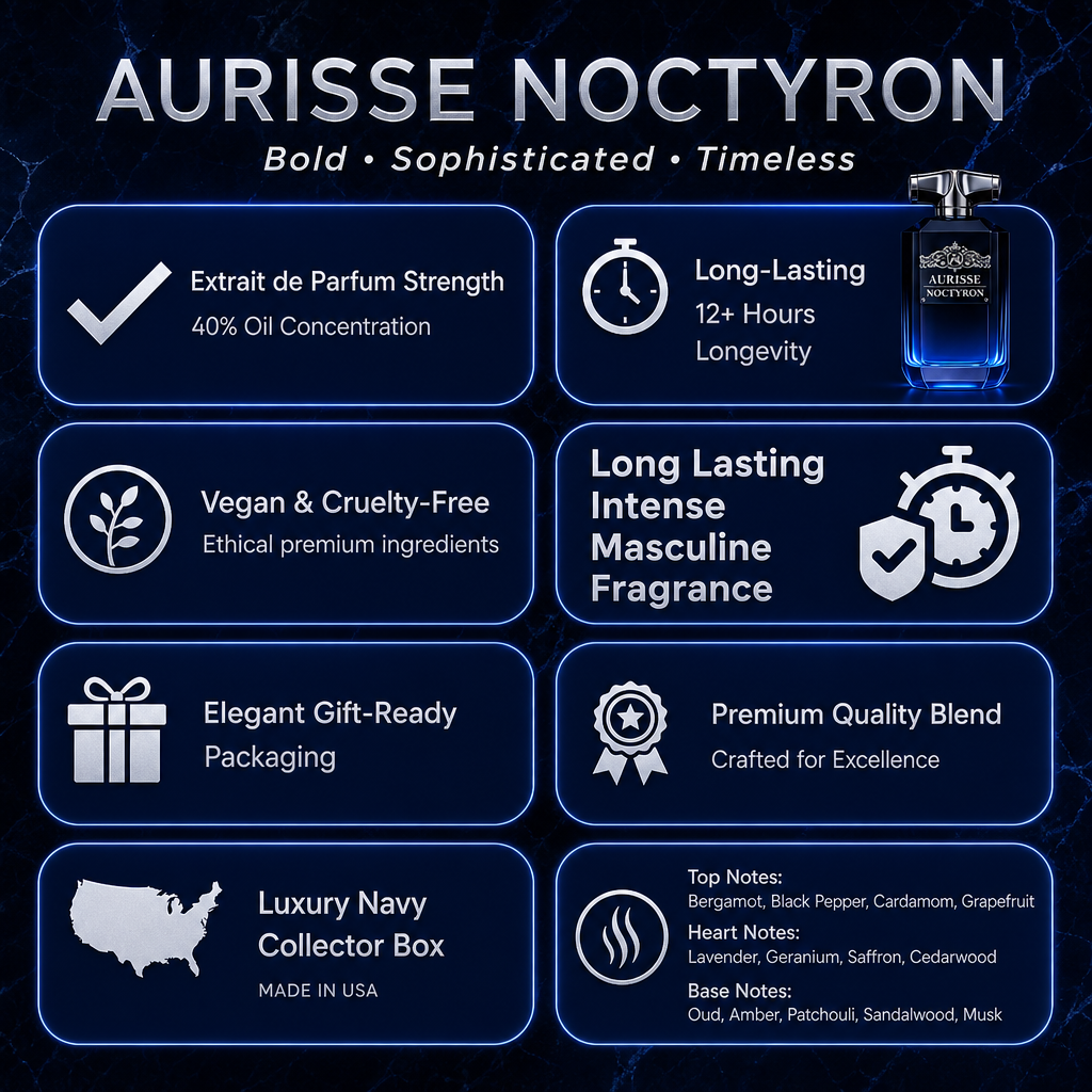 Premium Aurisse Noctyron Extrait de Parfum 100ML for Men – Long Lasting Luxury Fragrance
