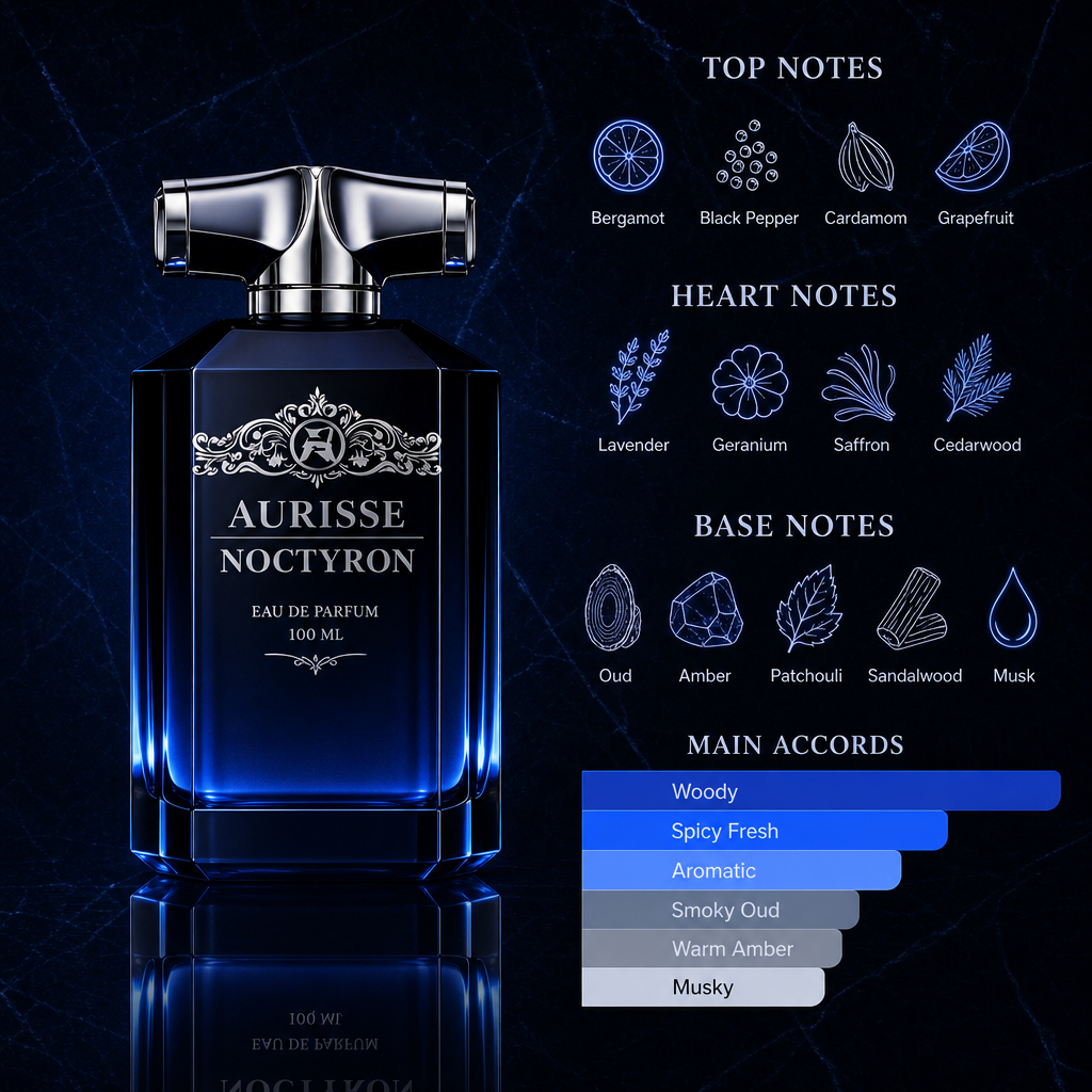 Premium Aurisse Noctyron Extrait de Parfum 100ML for Men – Long Lasting Luxury Fragrance