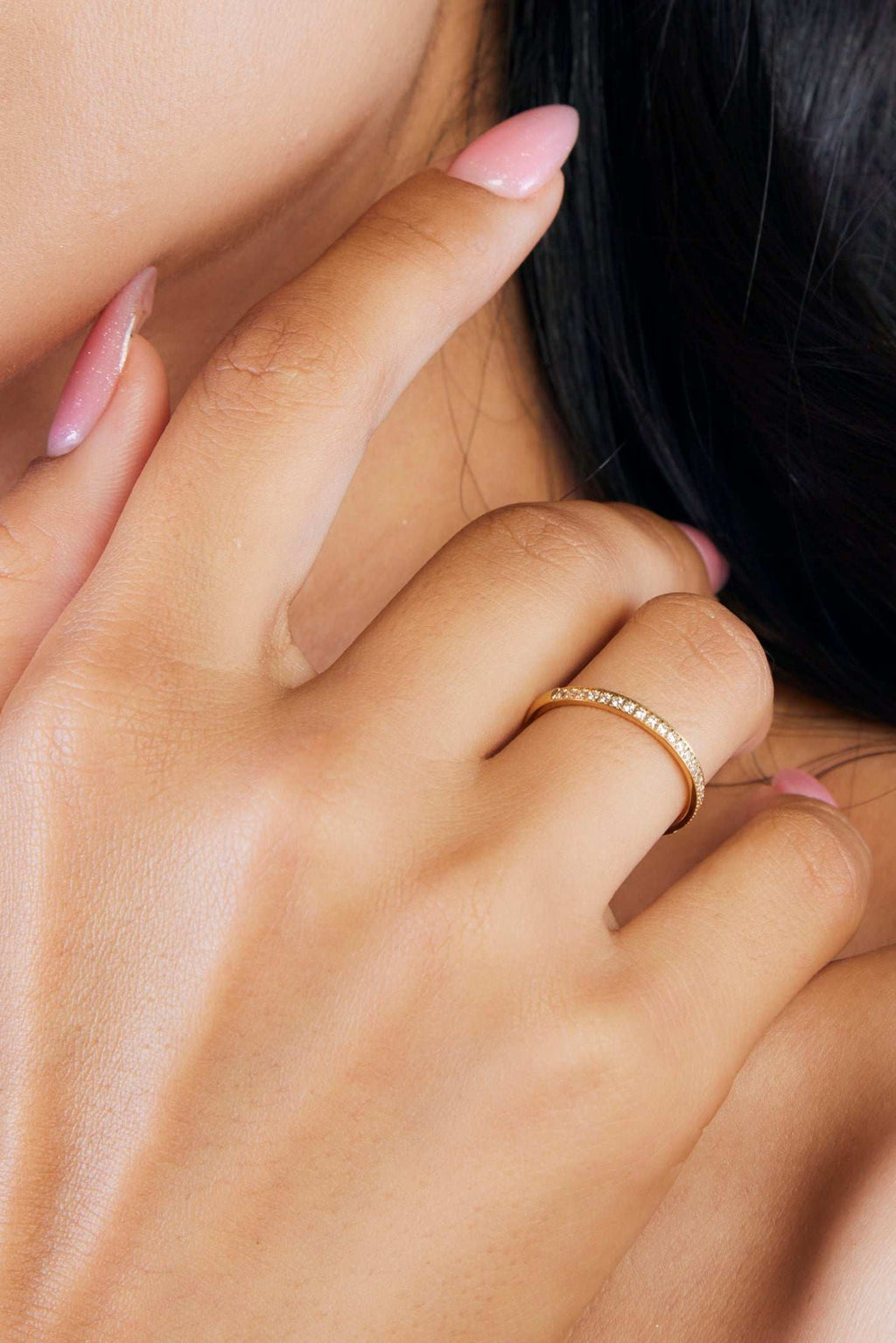 Simple Dainty CNC CZ Micro Pave Ring