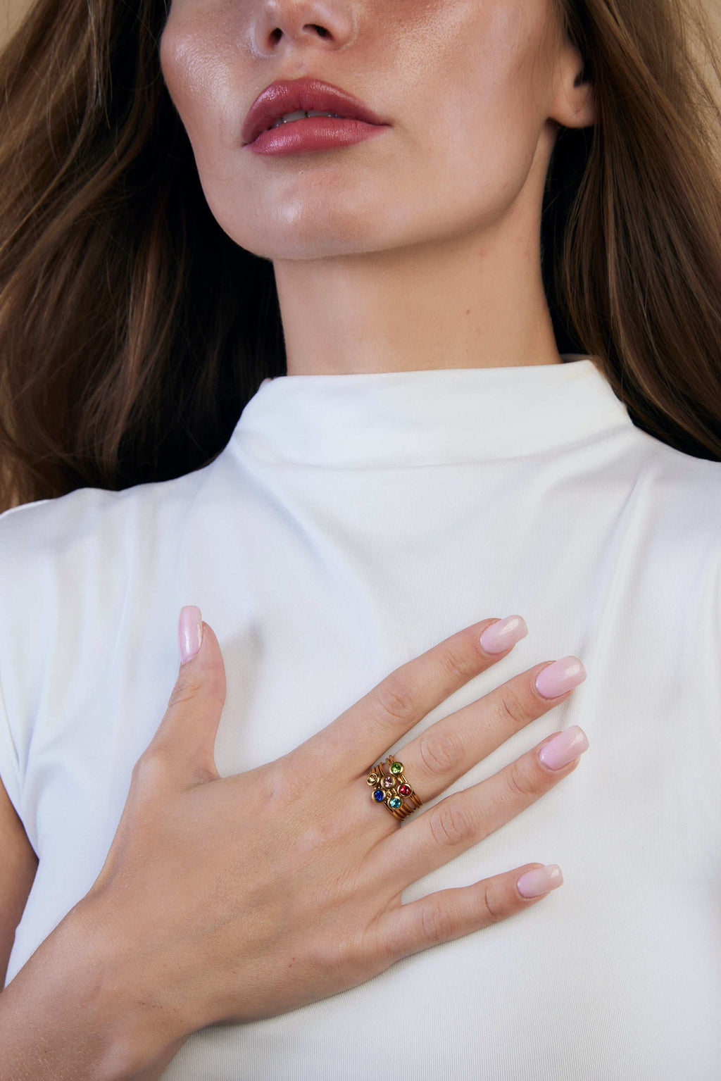 Amara - Oval Zircon Dainty Ring