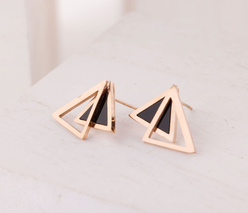Simple Rose Gold Ear Studs