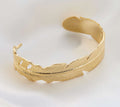 Elara - Leaf Bangle Bracelet