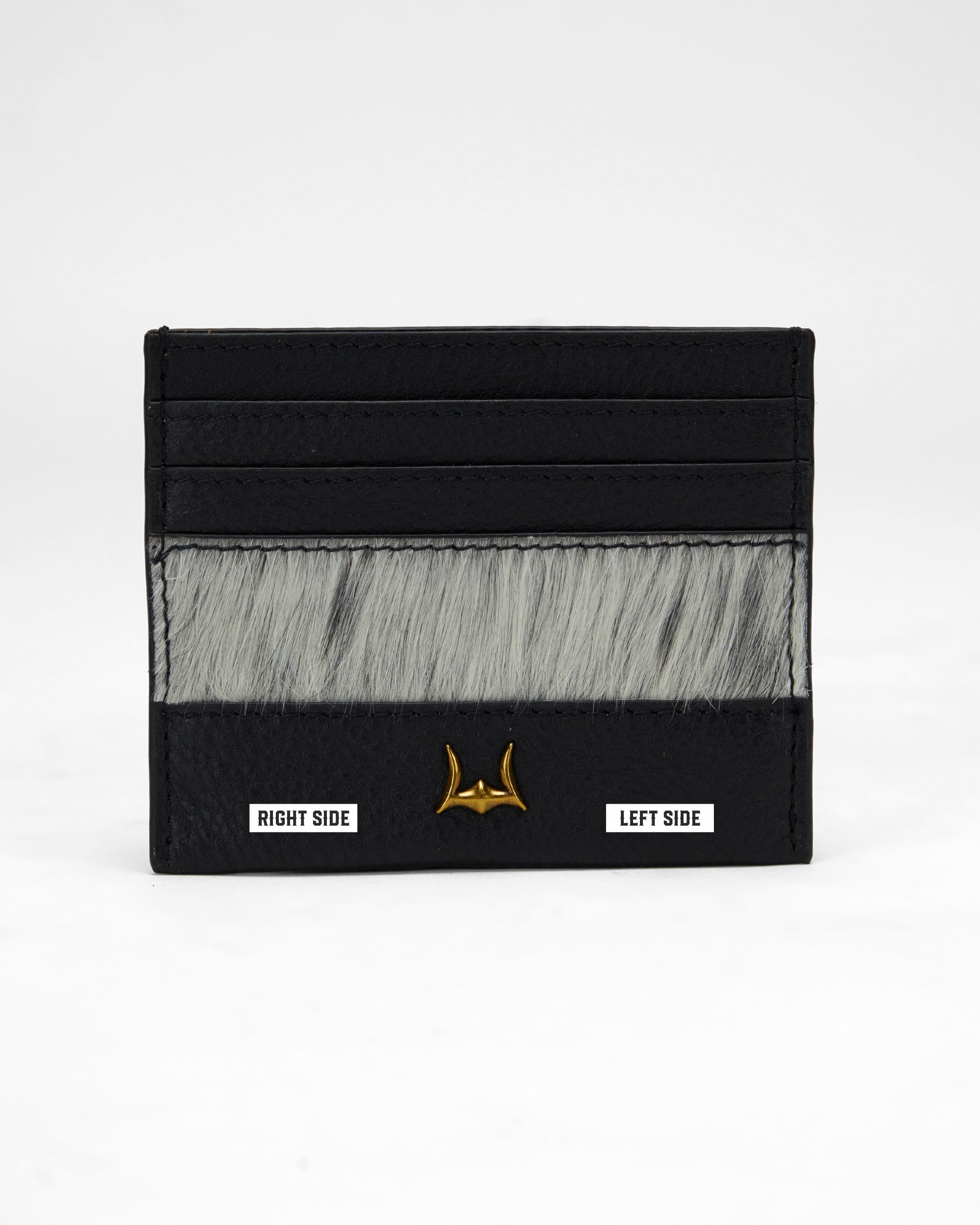 Loyal West SHELL CARD HOLDER IN BLACK & WHITE COWHIDE