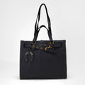 Loyal West STANDARD MEDIUM TOTE BAG IN CALFSKIN - BLACK
