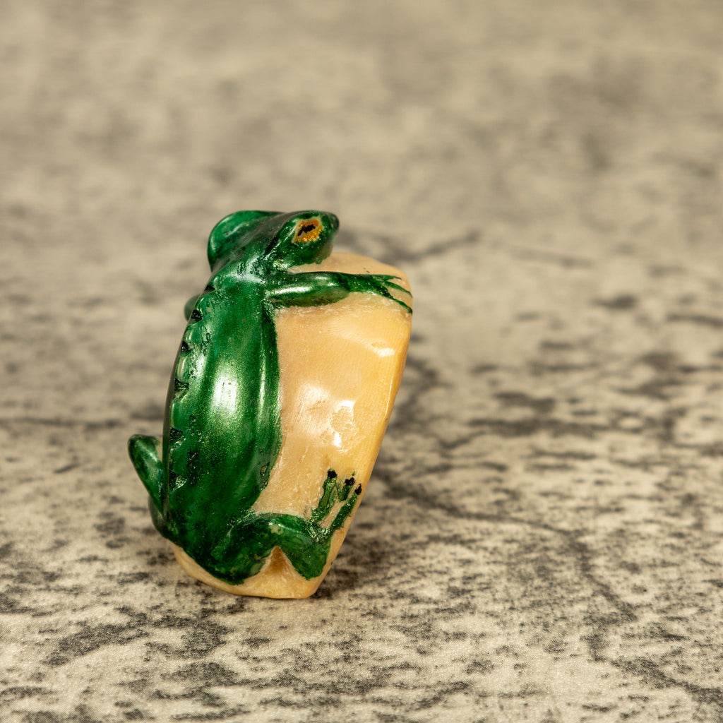 Green Iguana Lizard Tagua Nut Carving