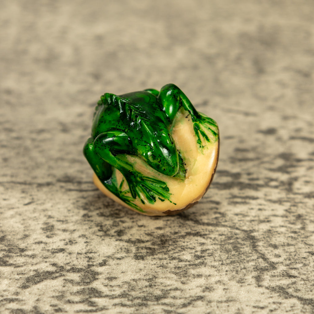 Green Iguana Lizard Tagua Nut Carving