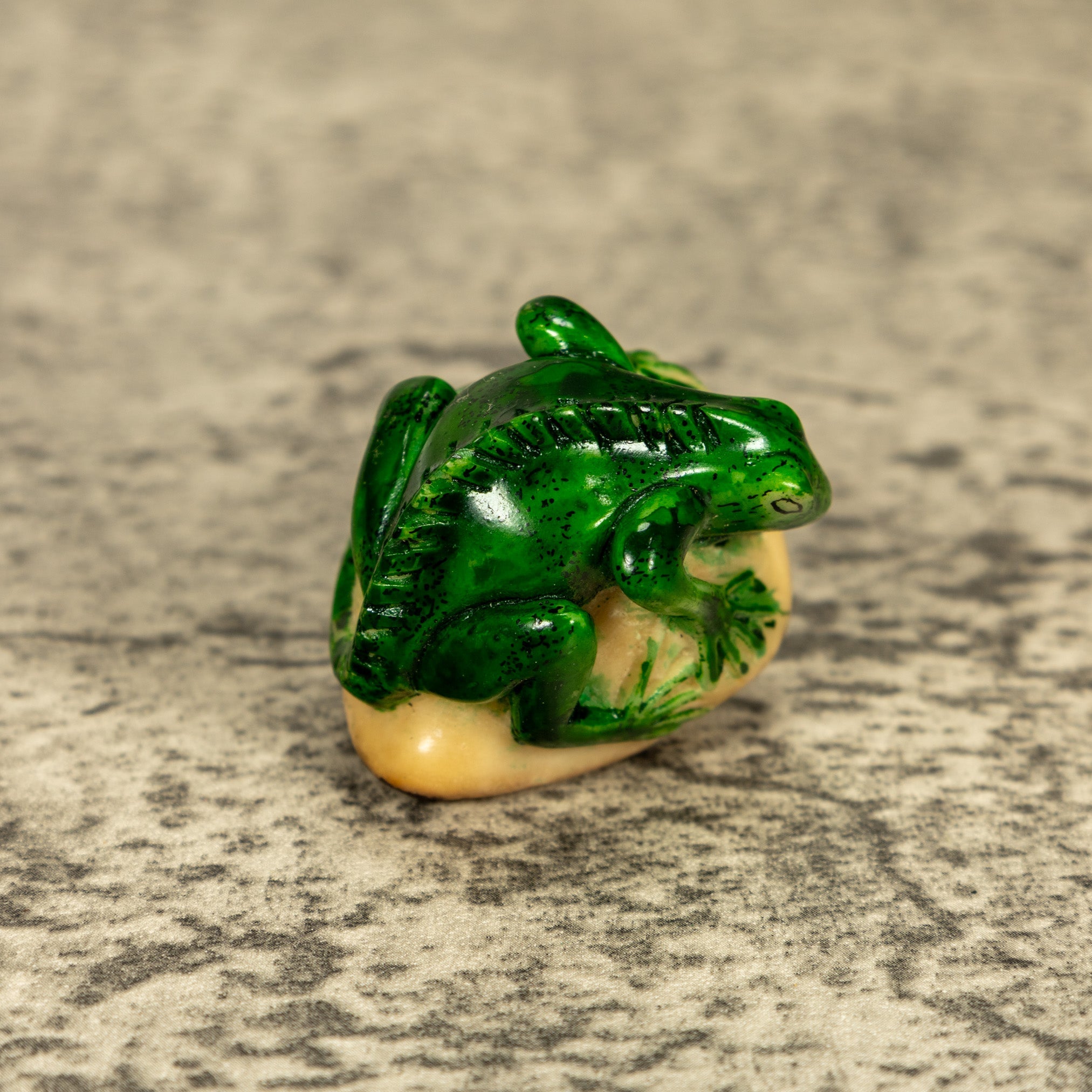 Green Iguana Lizard Tagua Nut Carving