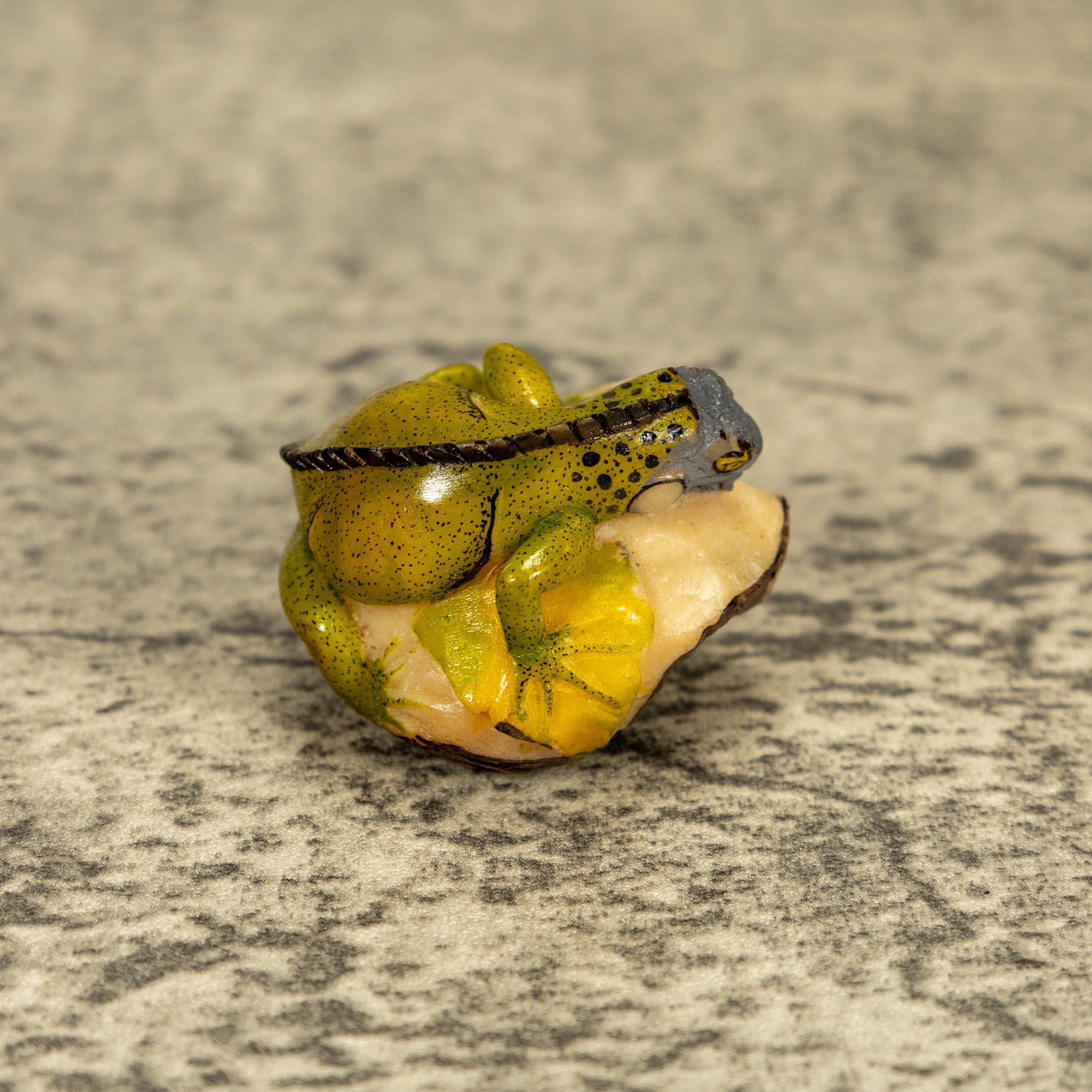 Green Iguana Lizard Tagua Nut Carving