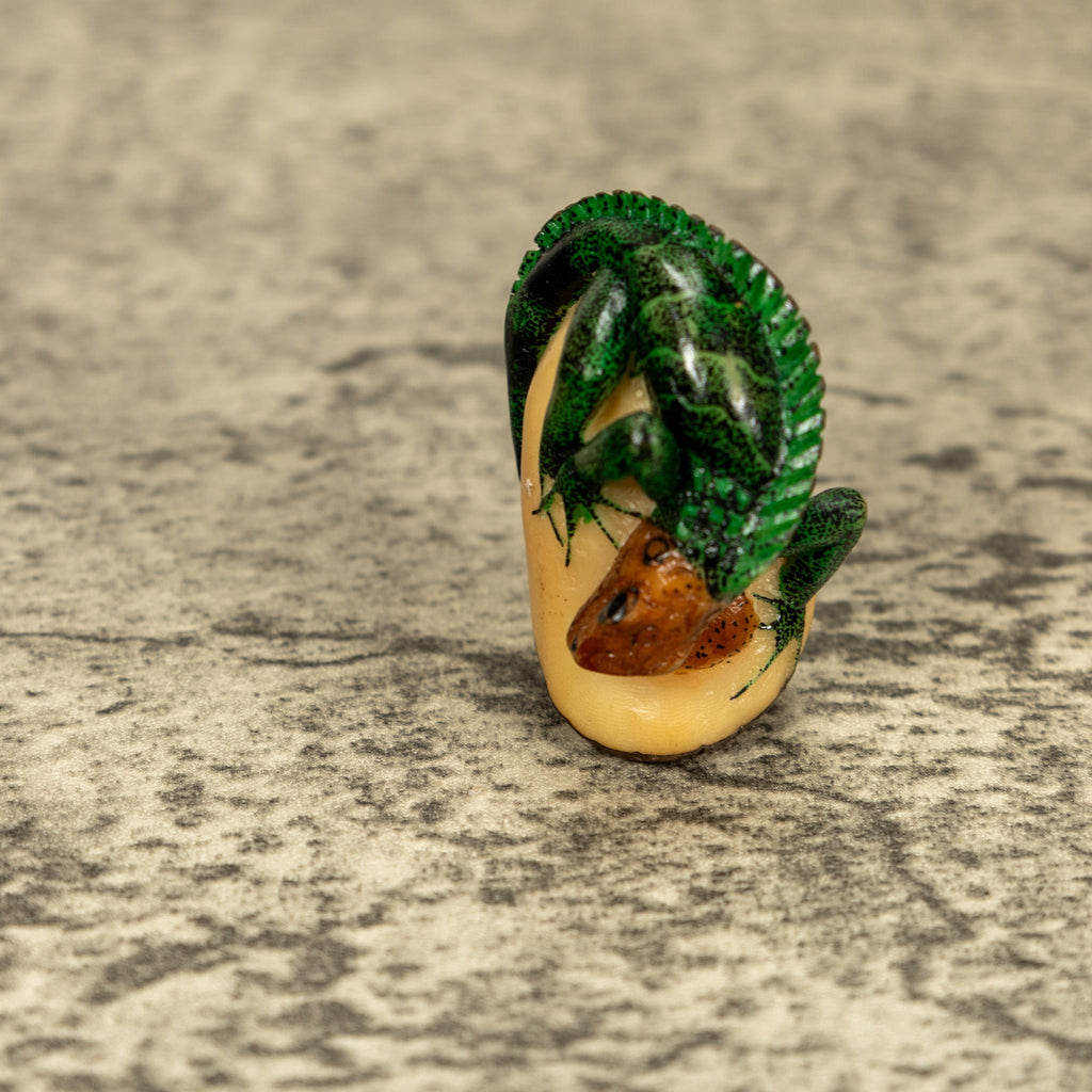 Green Iguana Lizard Tagua Nut Carving