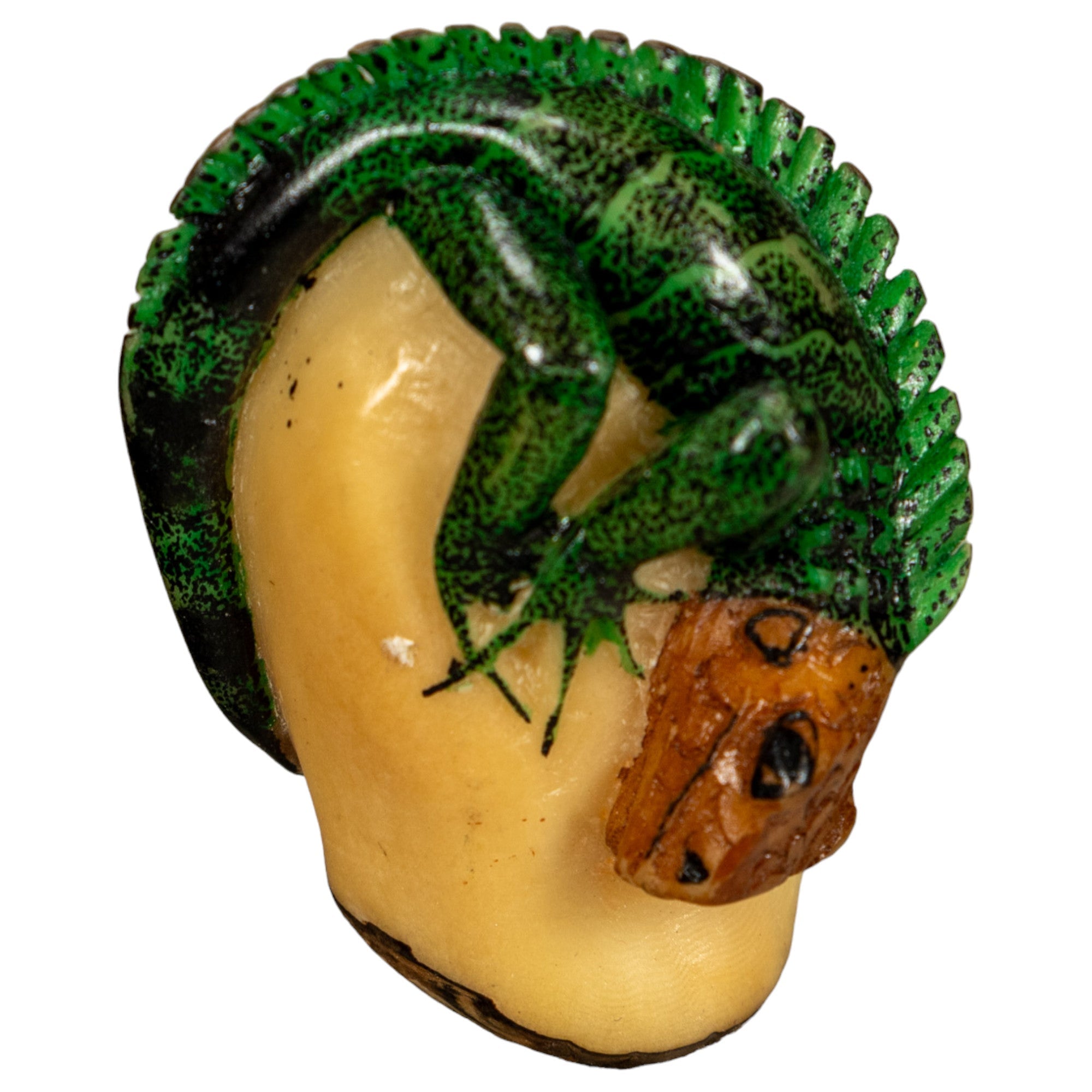 Green Iguana Lizard Tagua Nut Carving