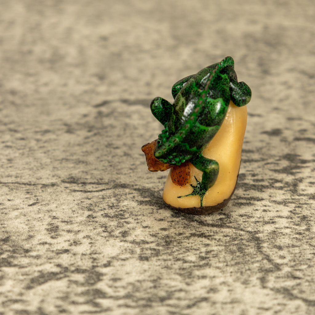 Green Iguana Lizard Tagua Nut Carving
