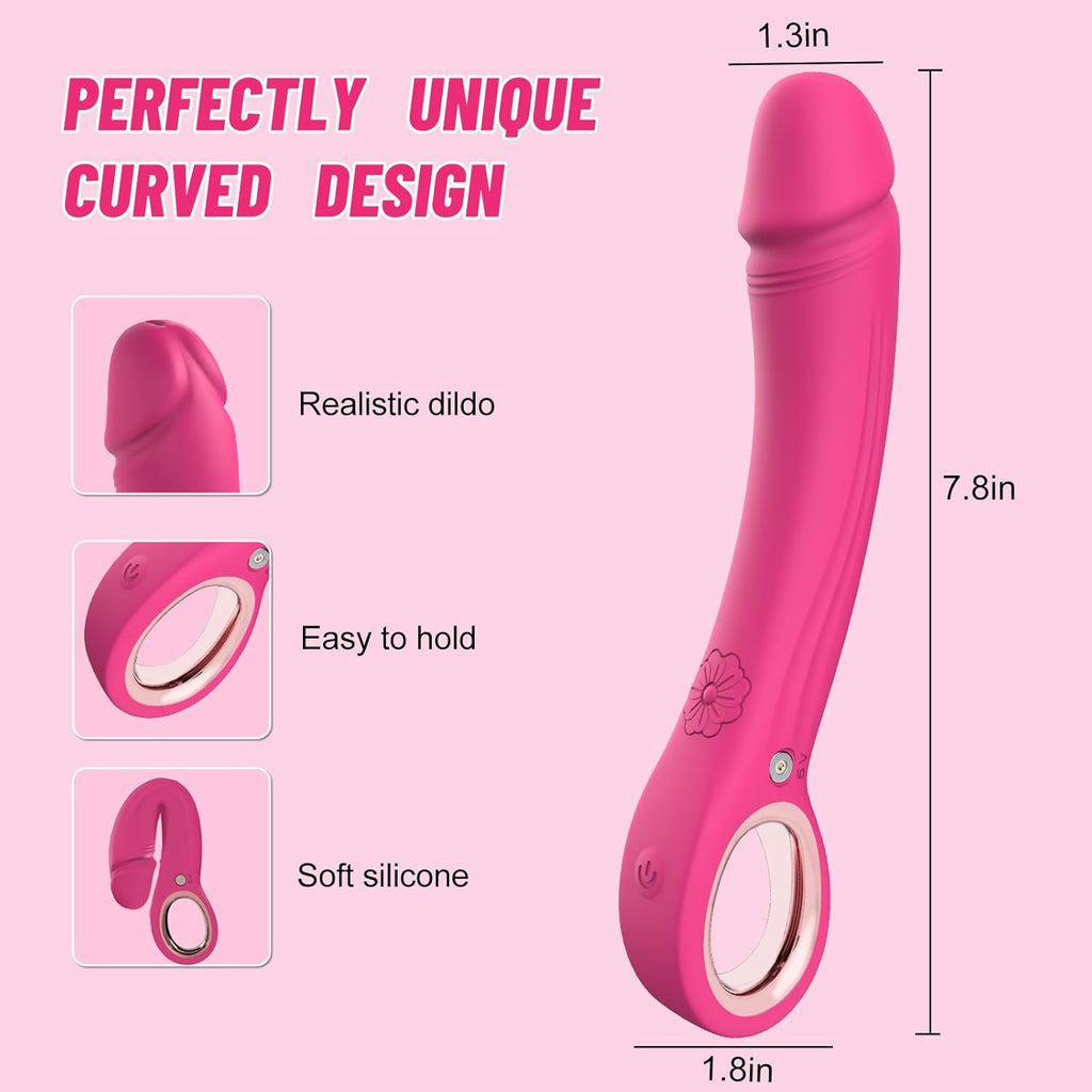 LuxePeak Ergonomic Ring Handle Dildo Vibrator