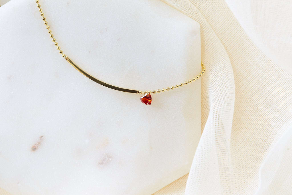 Red Crystal Heart Bracelet