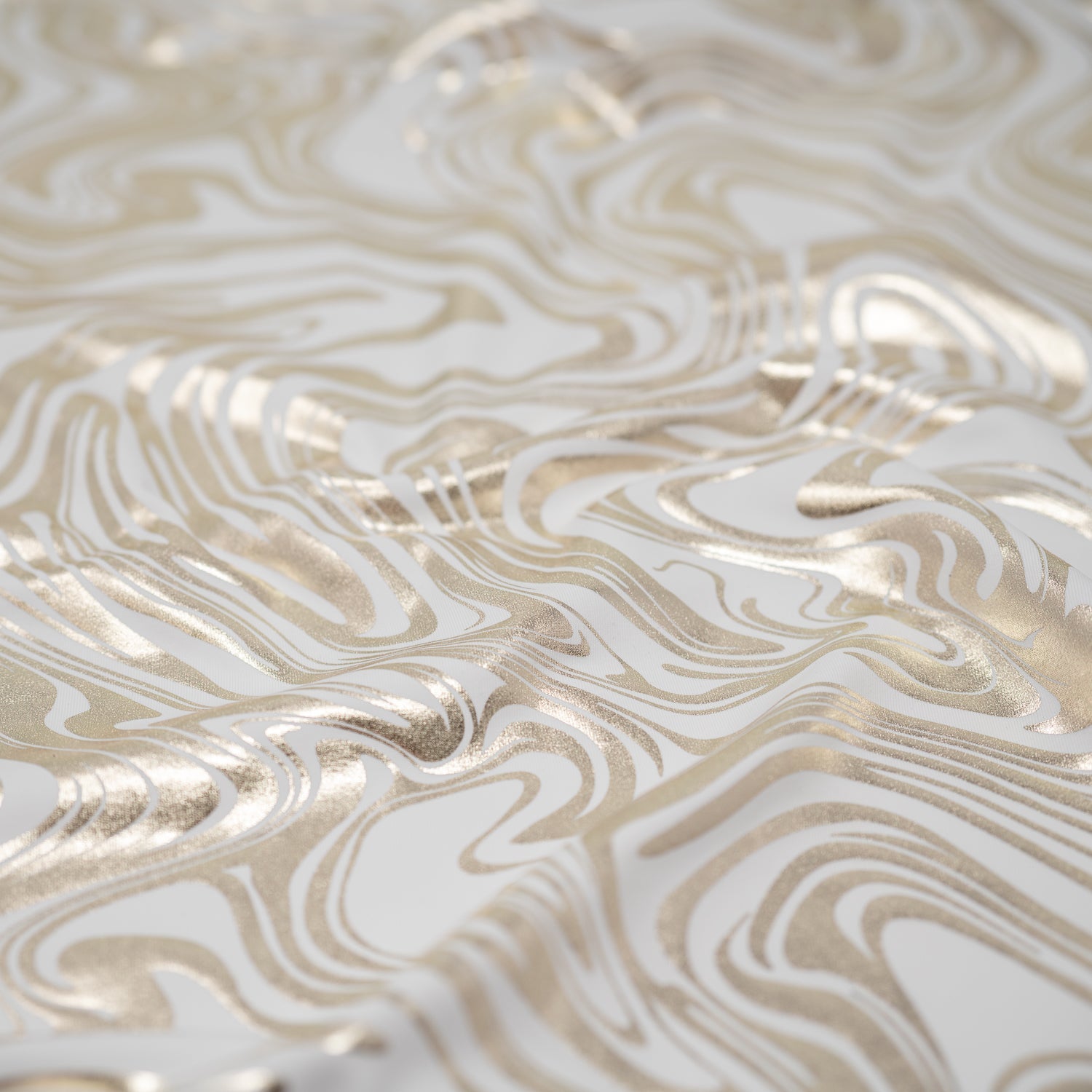 Marble Foil Printed Nylon Spandex Superflex Fabric | Blue Moon Fabrics