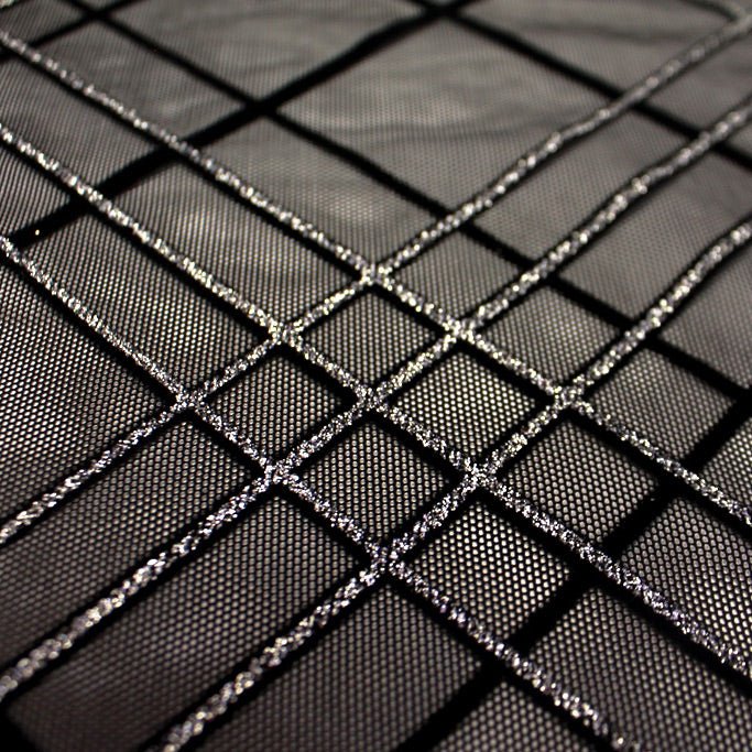 Mary Jane Glitter Stretch Mesh | Blue Moon Fabrics