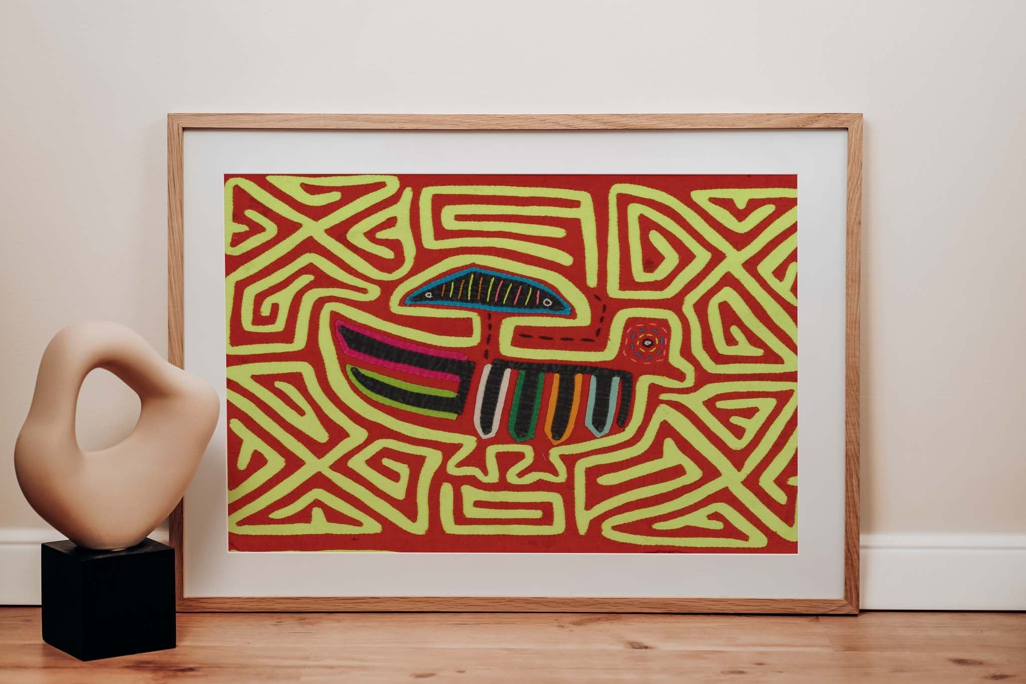 Red And Green Bird With Mushroom Mola