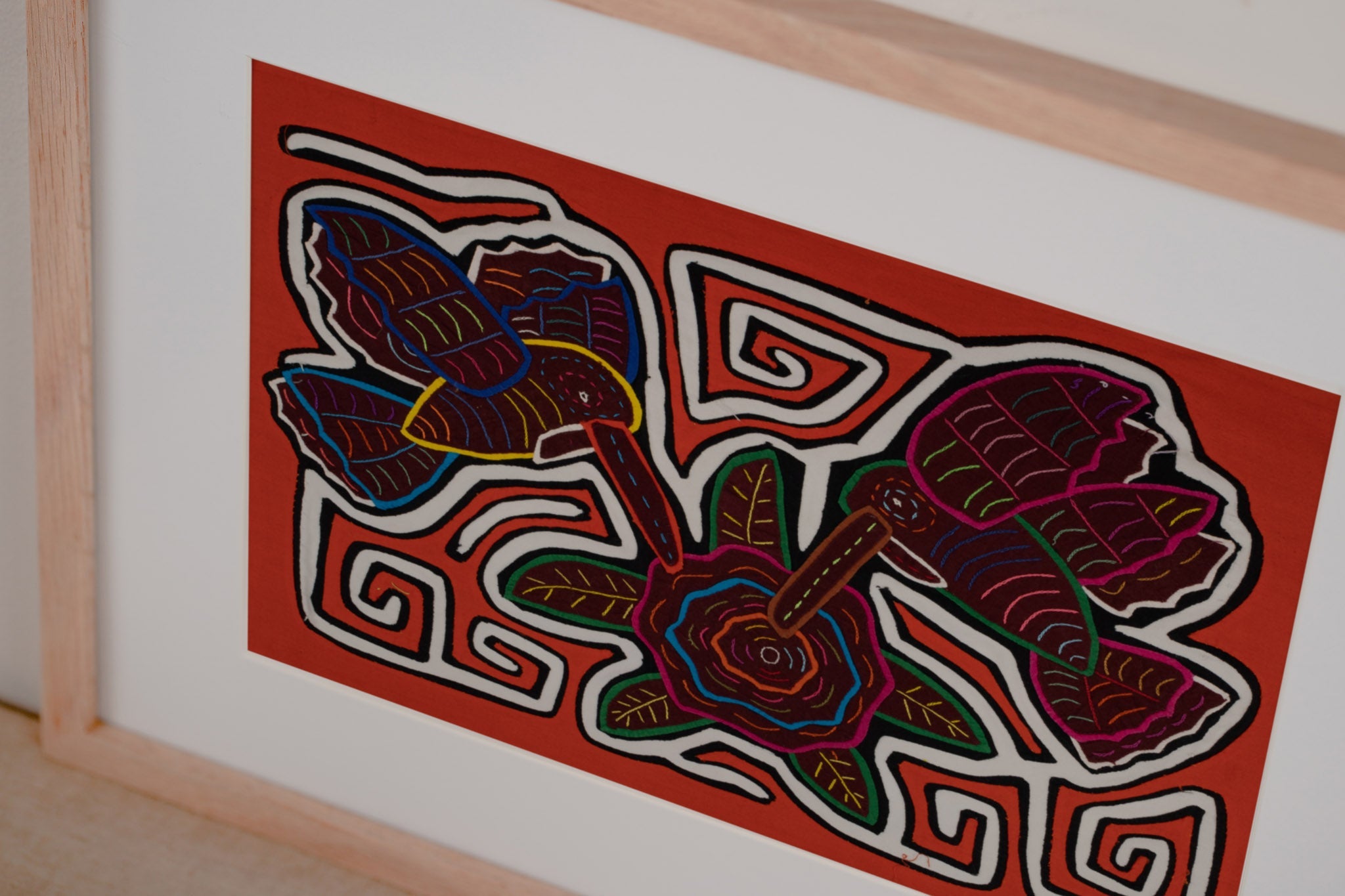 Orange and White Duel Hummingbird and Flower Mola