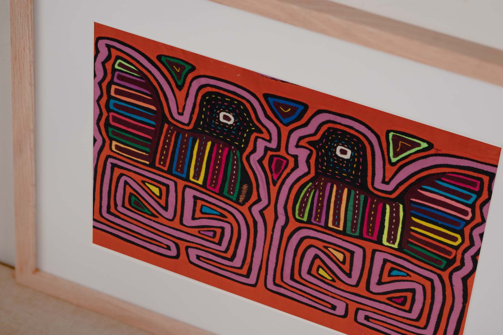 Orange And Purple Bird In Nest Mola
