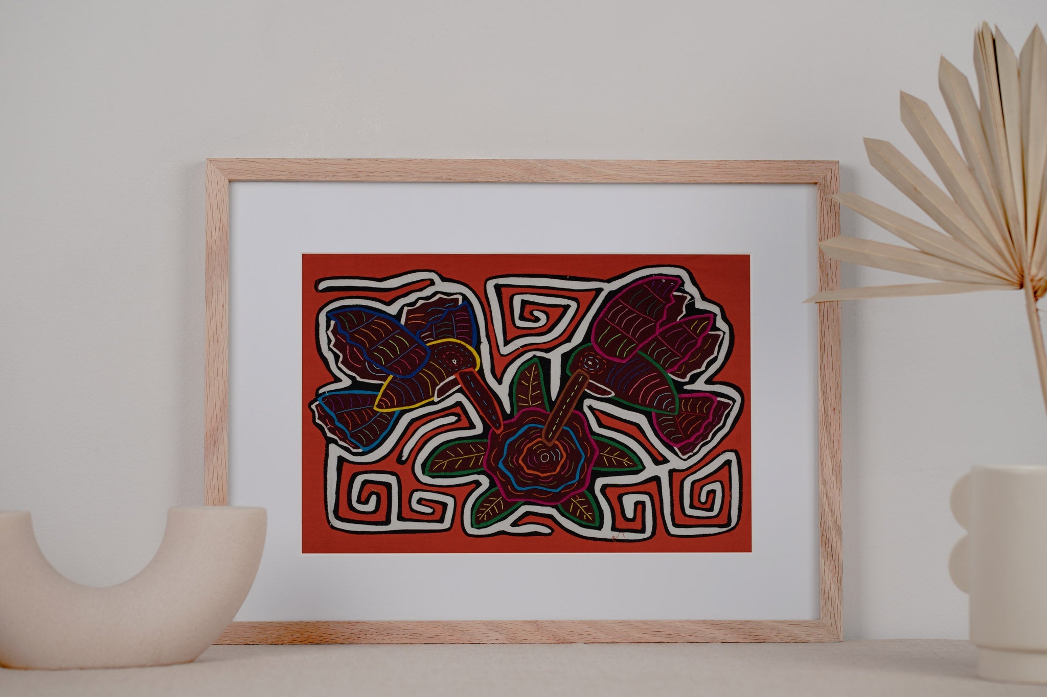 Orange and White Duel Hummingbird and Flower Mola