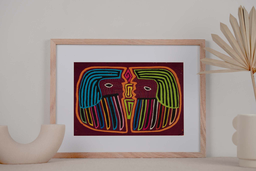 Burgundy And Orange Face To Face Mola