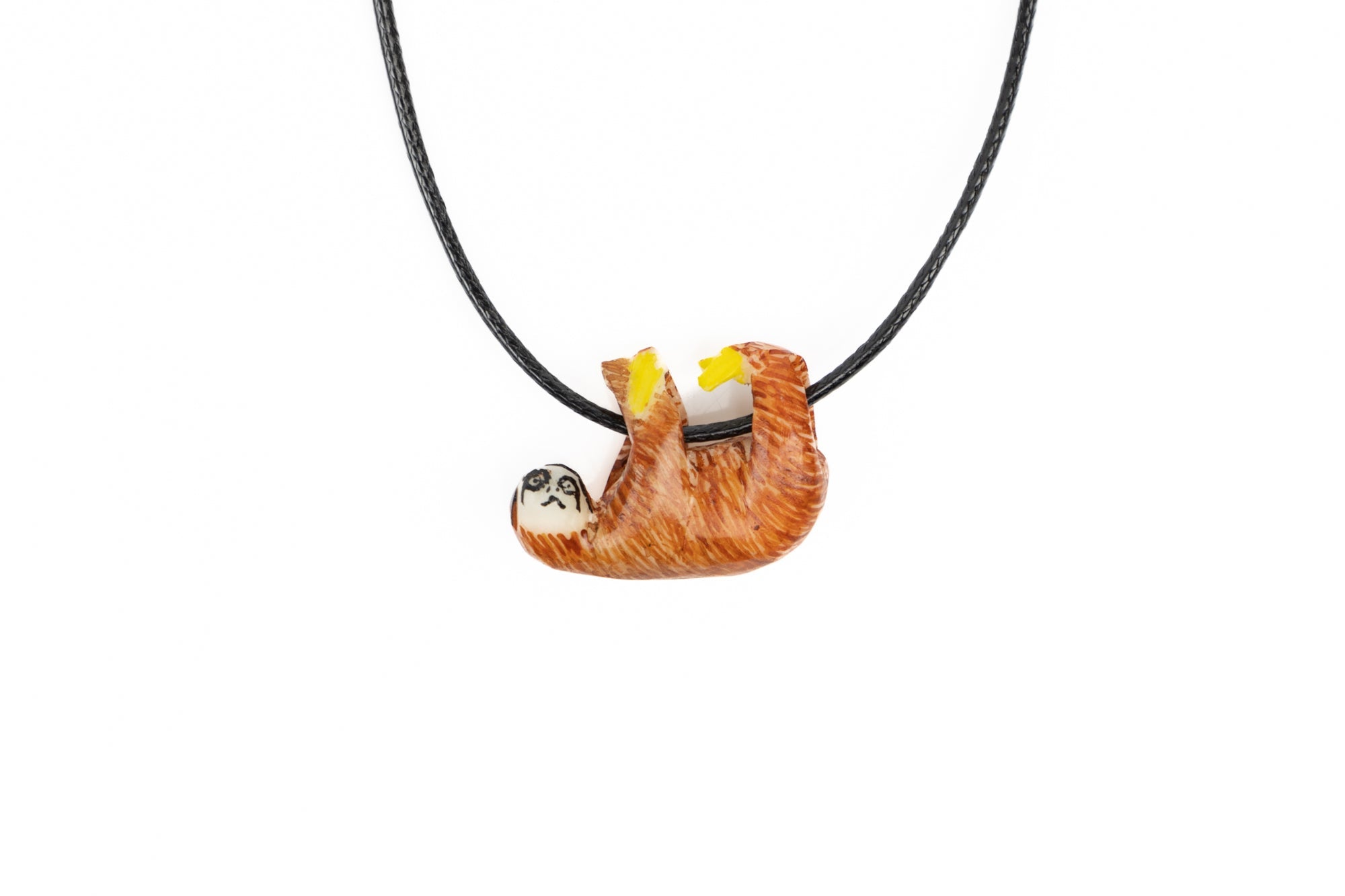 Orange Sloth Tagua Necklace