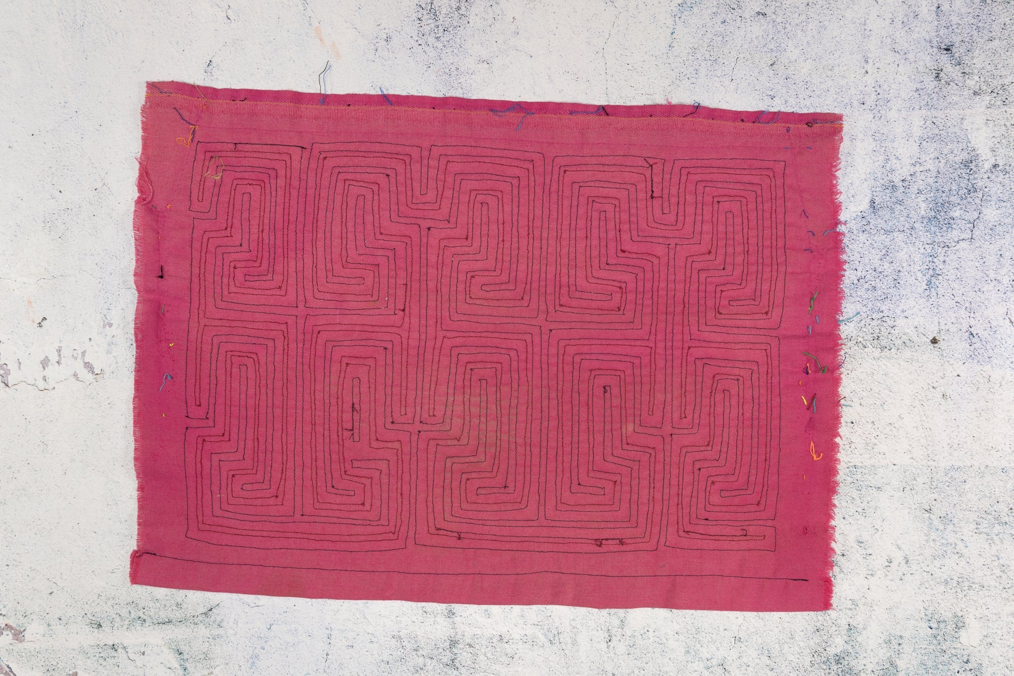 Pink And Black Classic Design Machine Stitch Mola