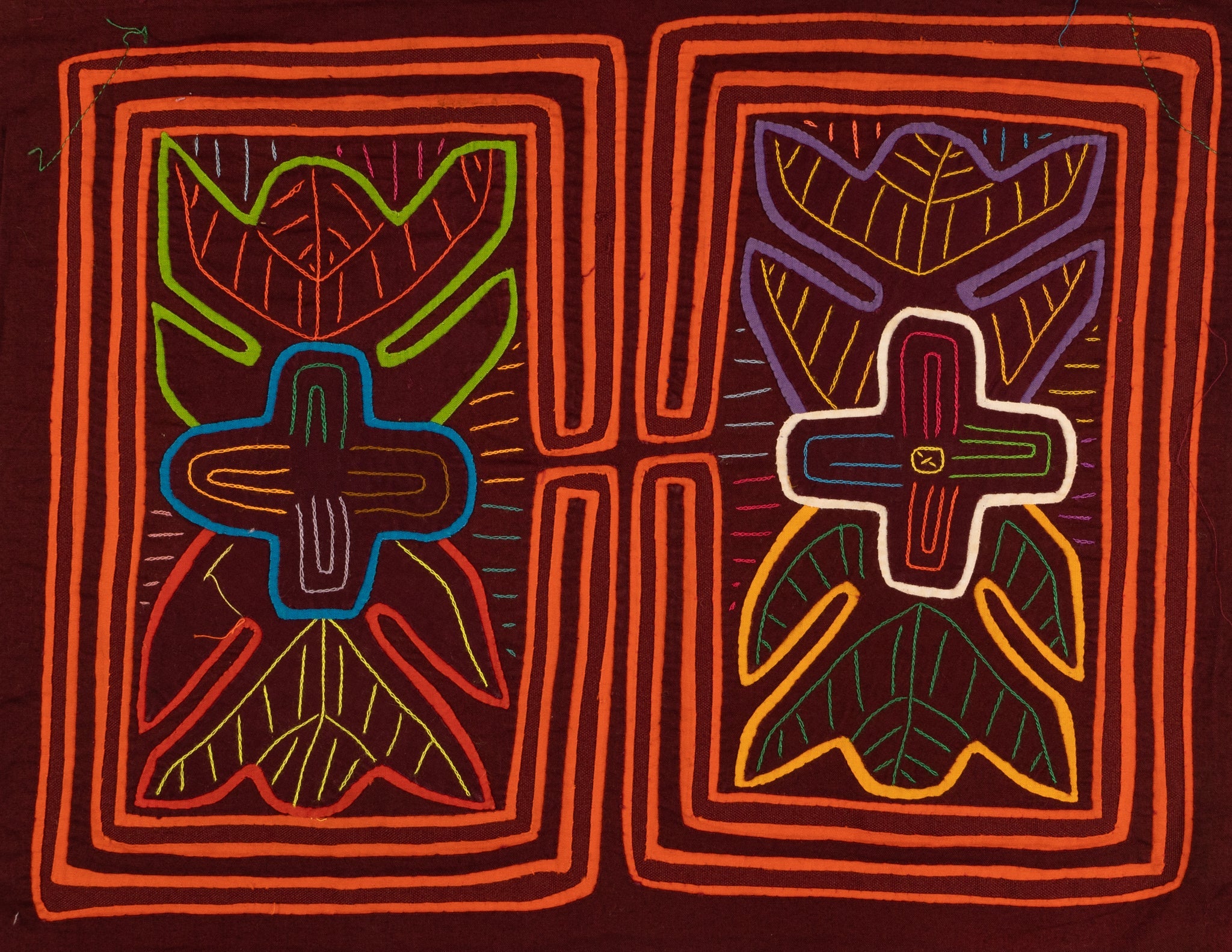 Burgundy And Orange Floral Flower Mola