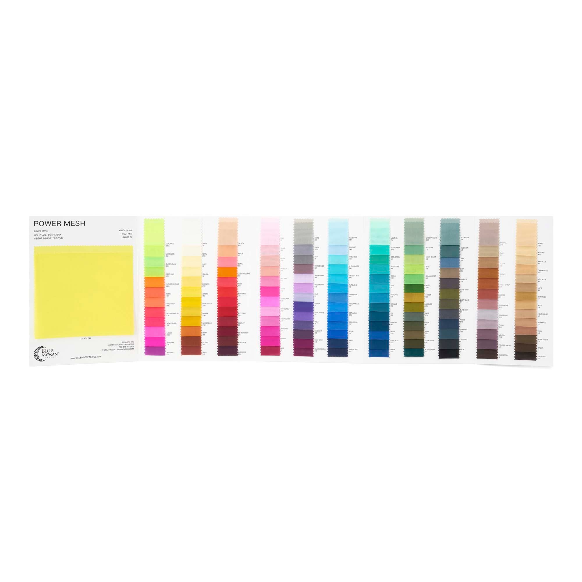 Power Mesh Color Card | Blue Moon Fabrics