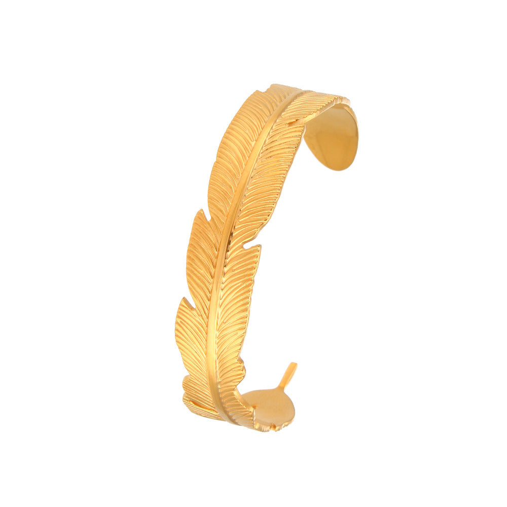 Elara - Leaf Bangle Bracelet