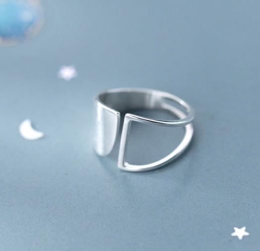 Ganga -Silver Geometric Ring