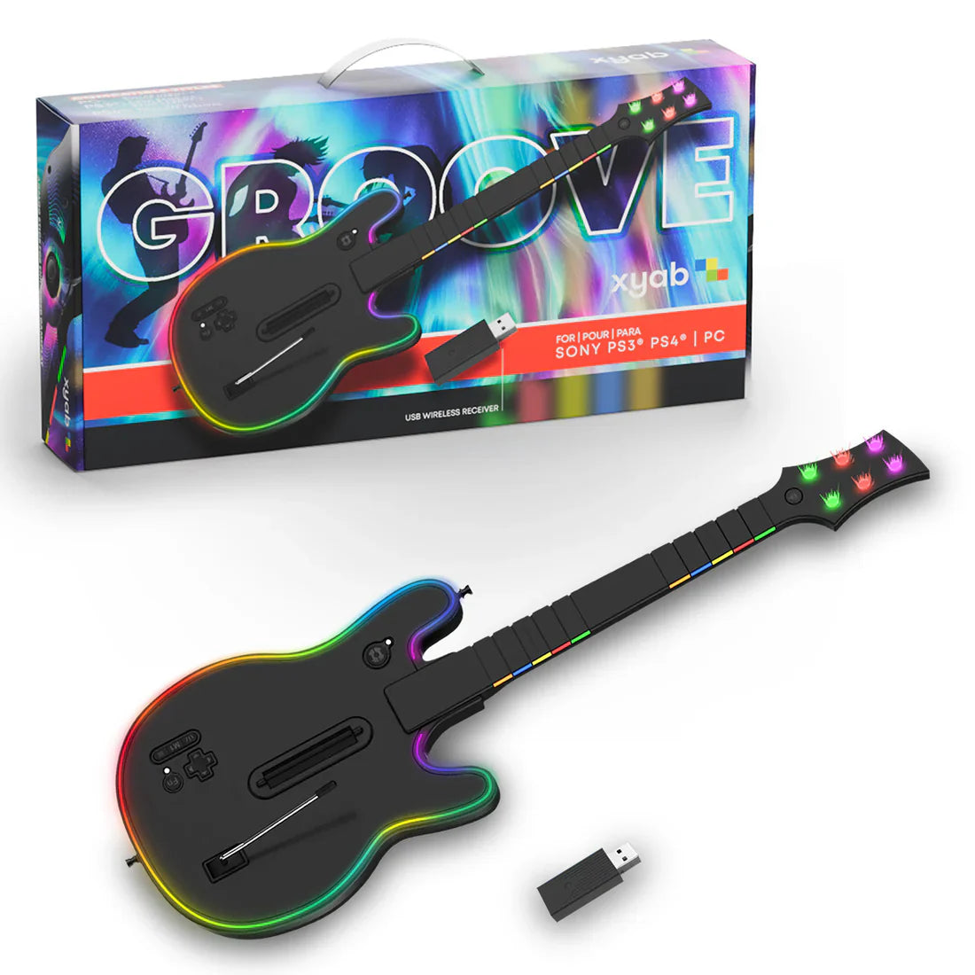 Controlador de guitarra inalámbrico GROOVE para PS3, PS4 y PC
