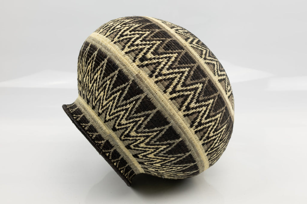 Wounaan Indian Hand Woven Black and White and Gray Panama Basket