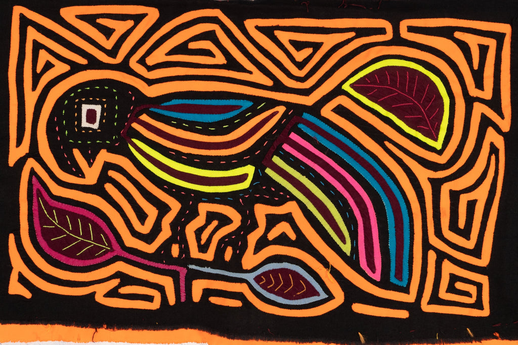 Neon Orange Jungle Parrot Mola