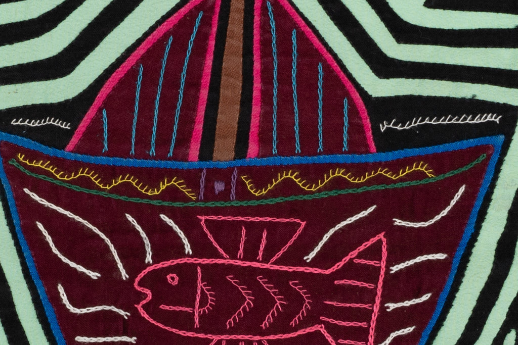 Black And Turqouise Sailboat And Fish Mola
