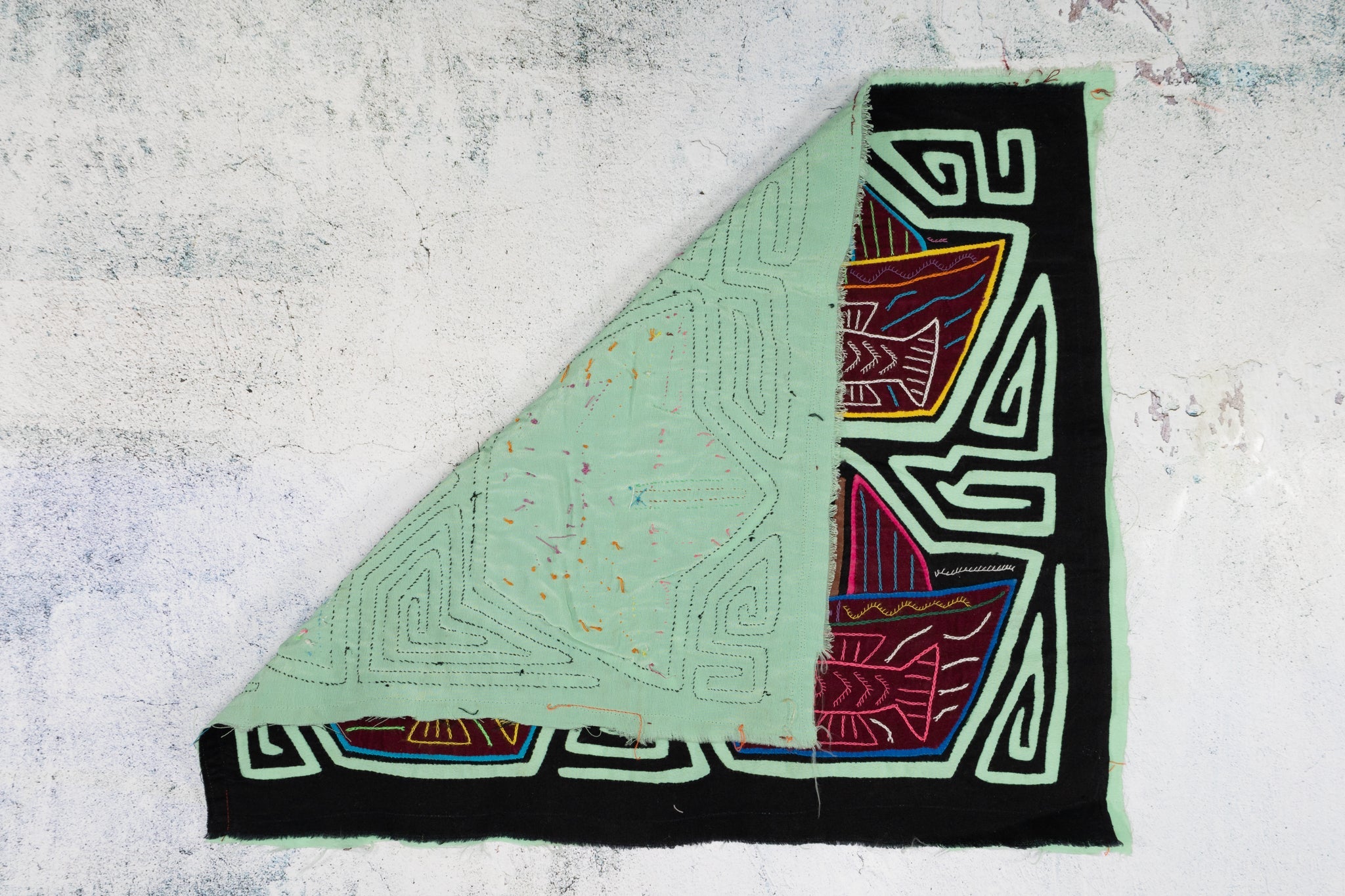 Black And Turqouise Sailboat And Fish Mola