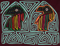 Turquoise Penquin Maron Backgroud Mola