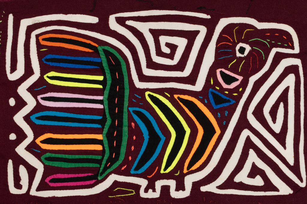 Vintage Burgundy And White Barnyard Bird Mola