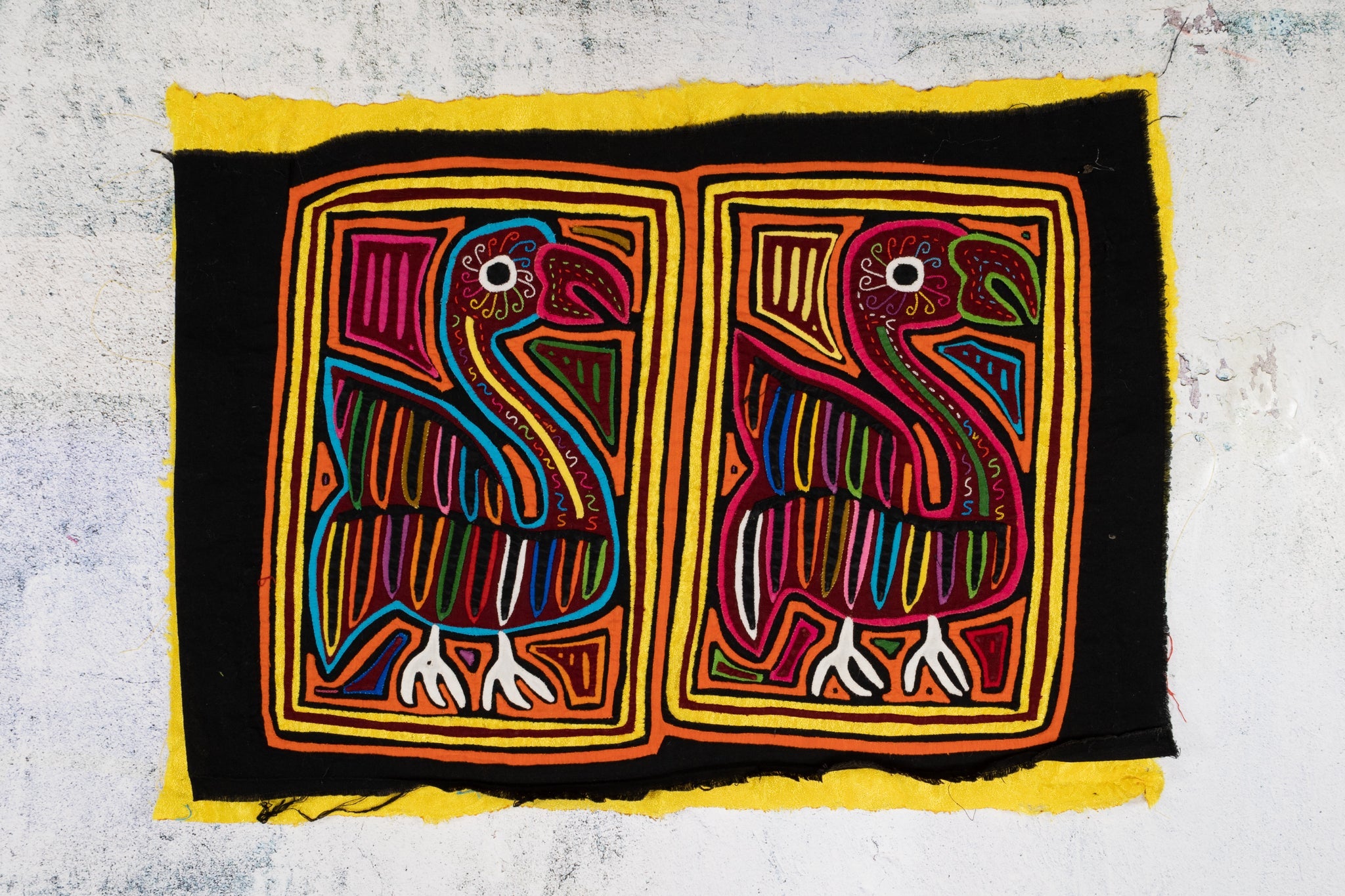 Black Orange and Gold Goose Mola