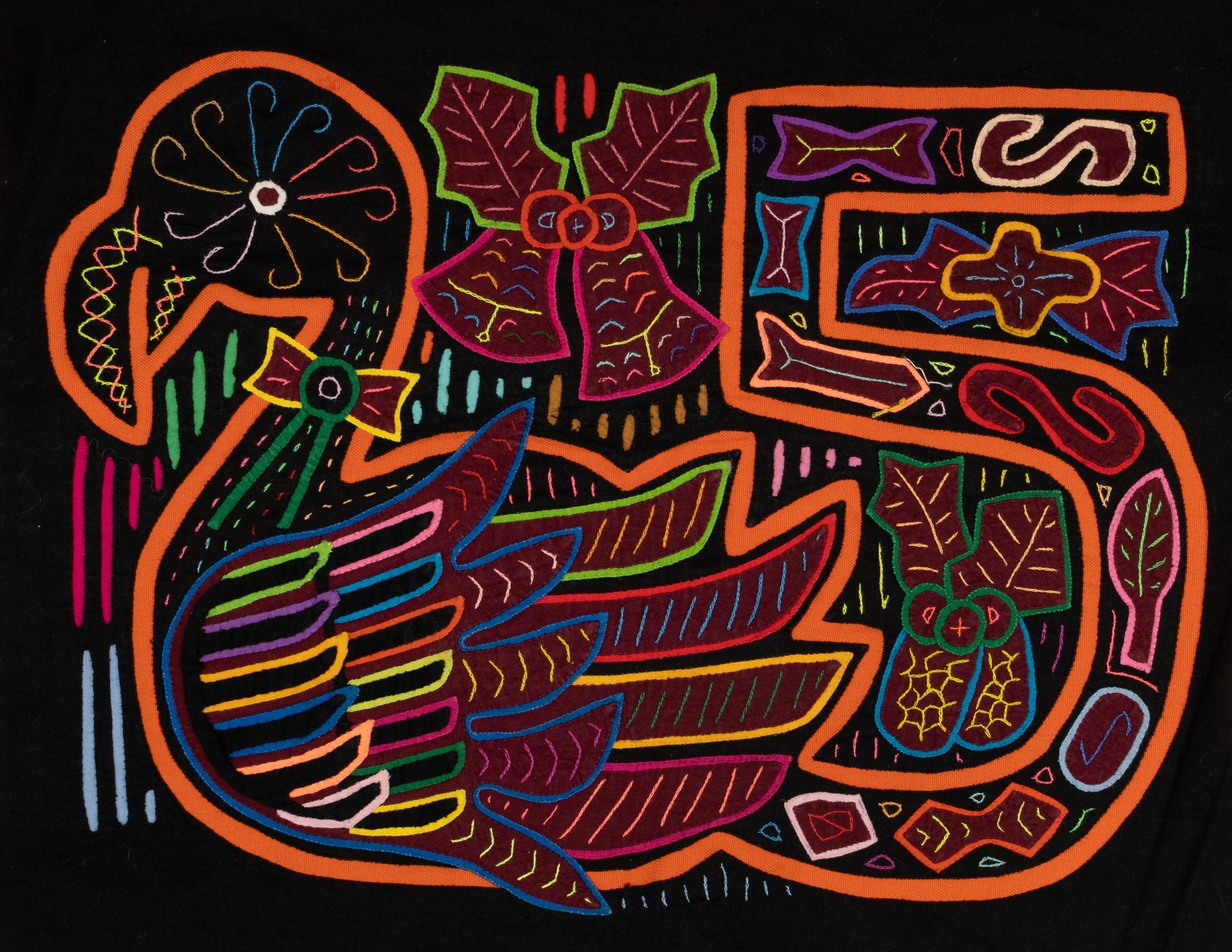 Christmas Orange Goose Mola