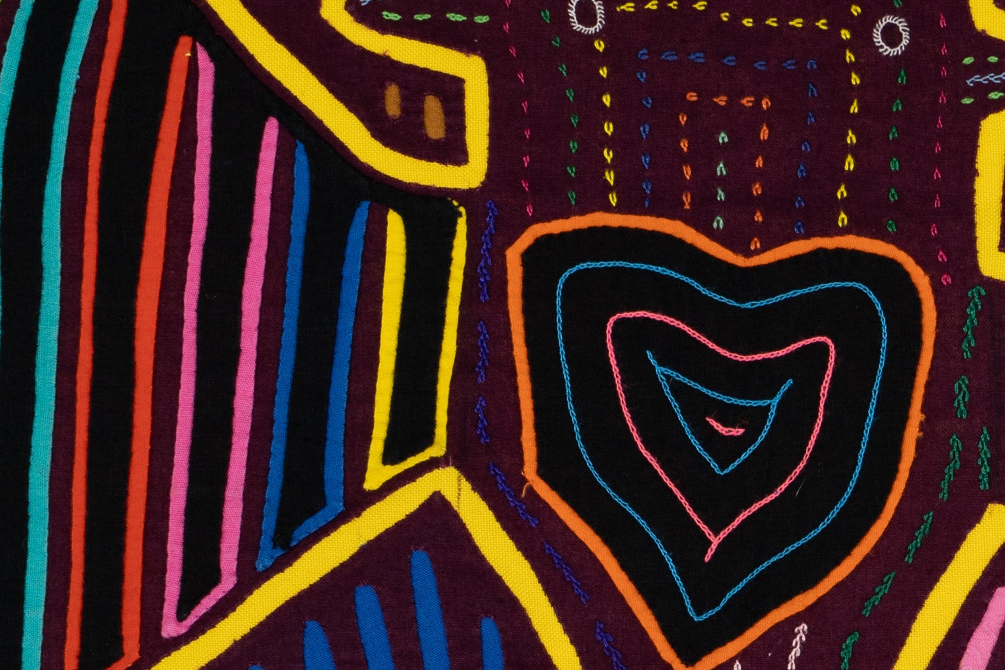 Burgundy And Yellow Two Head Thunderbird Big Heart Mola