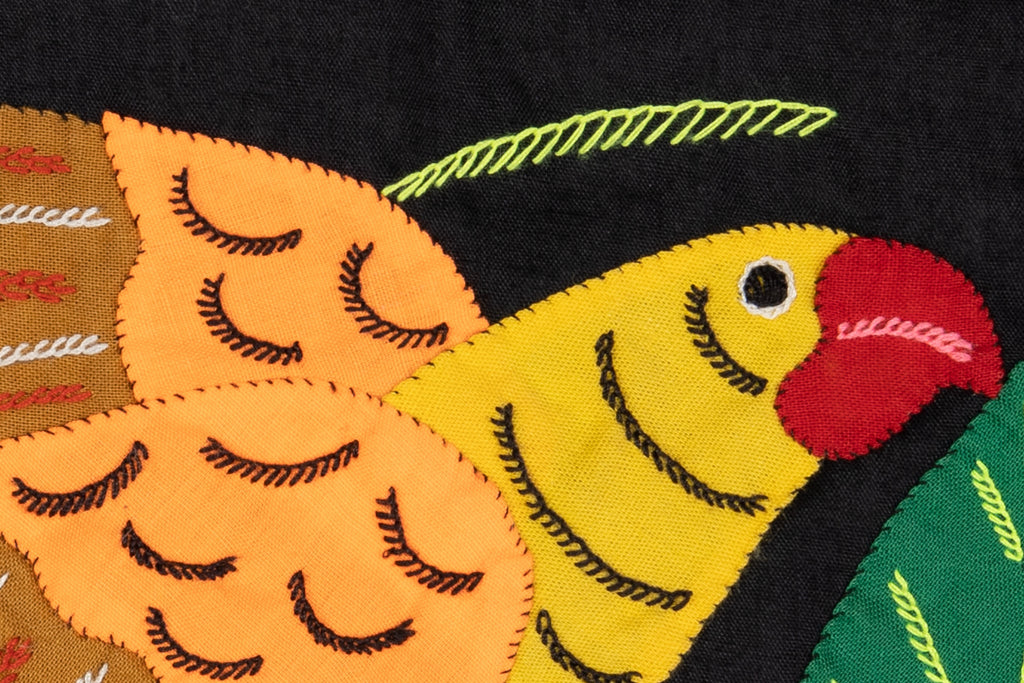 Orange Wing Yellow Parrot Bird with Flower Molita