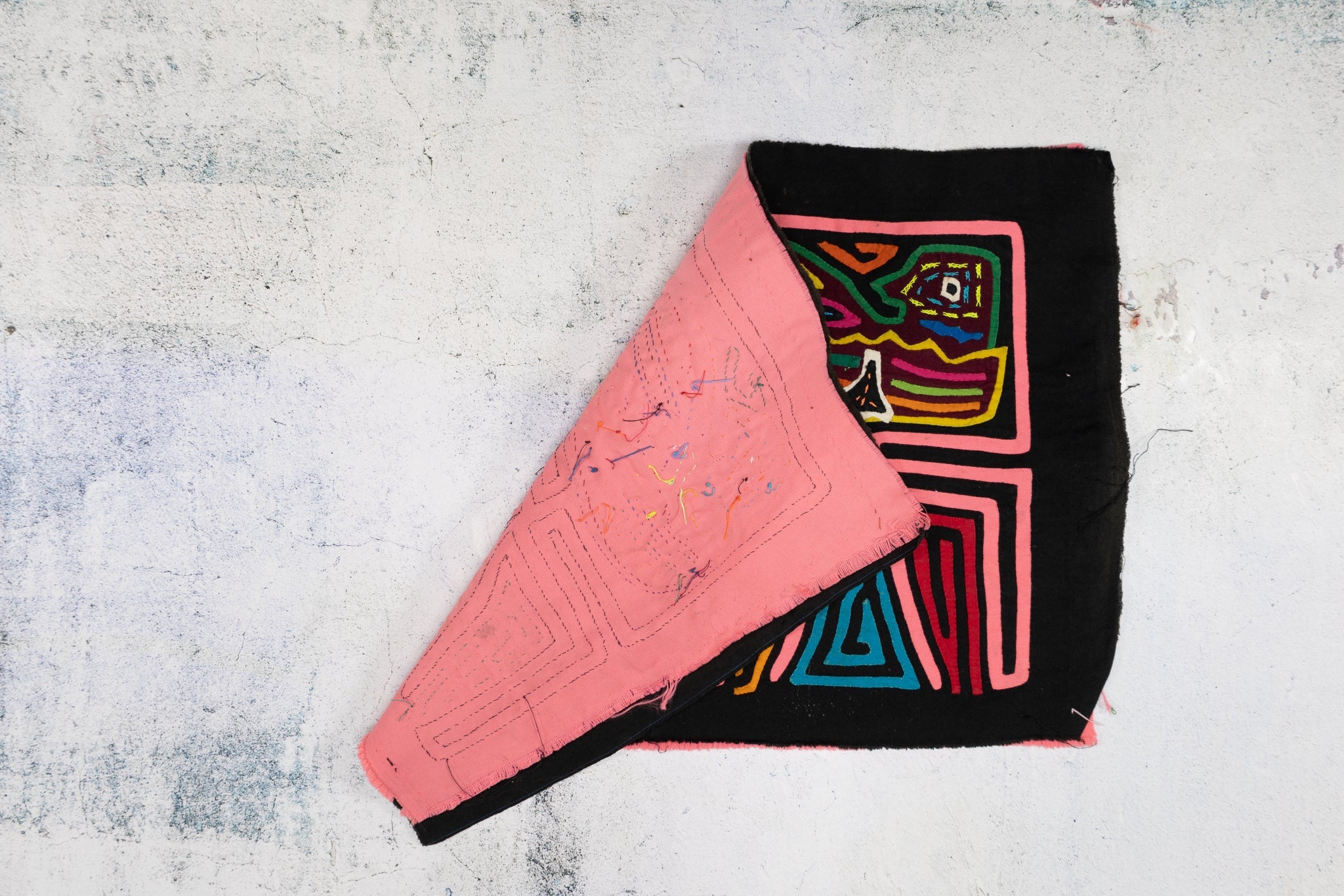 Black And Pink Bird Mola
