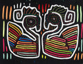 Black And Rainbow Colors Fancy Swan Mola