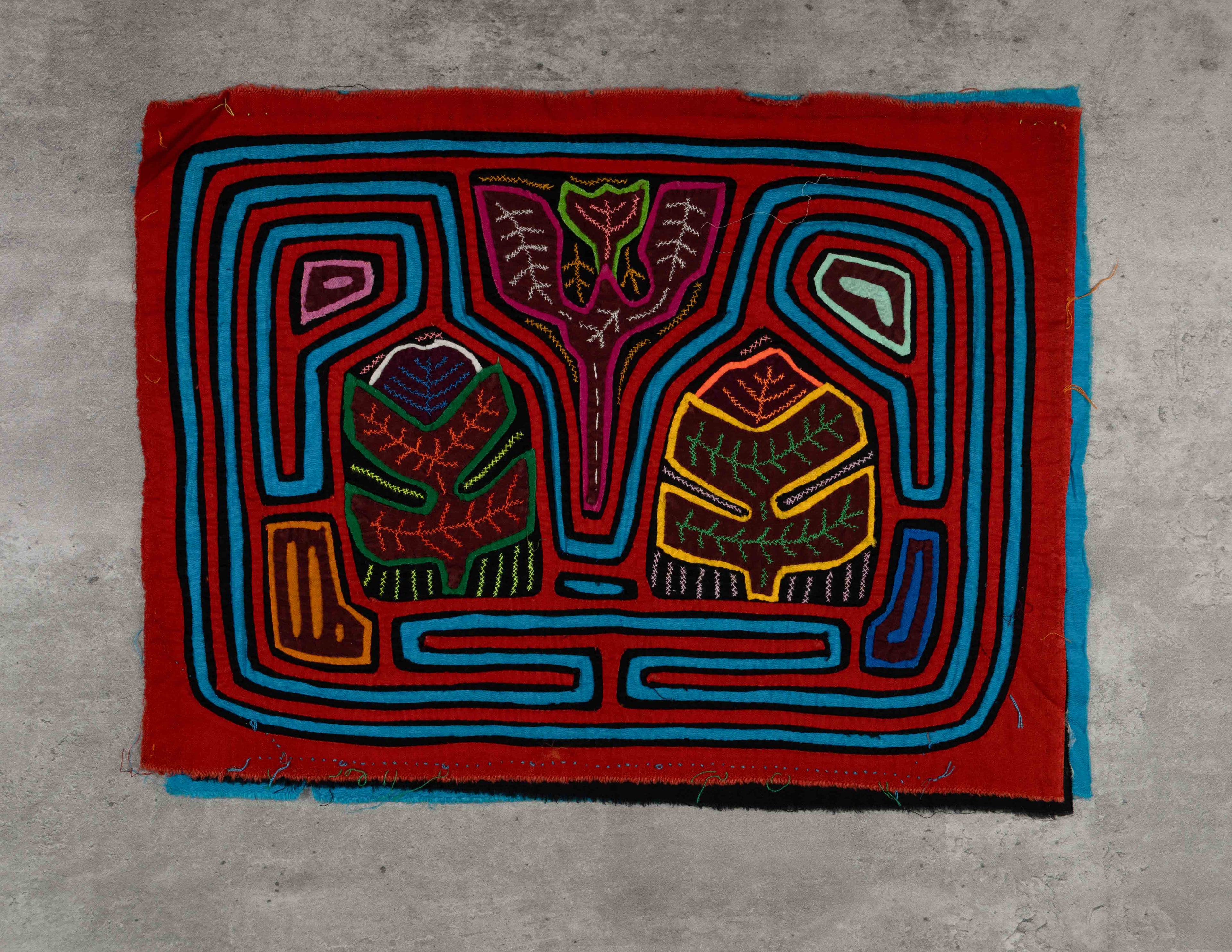 Orange And Turquoise Floral Flower Mola