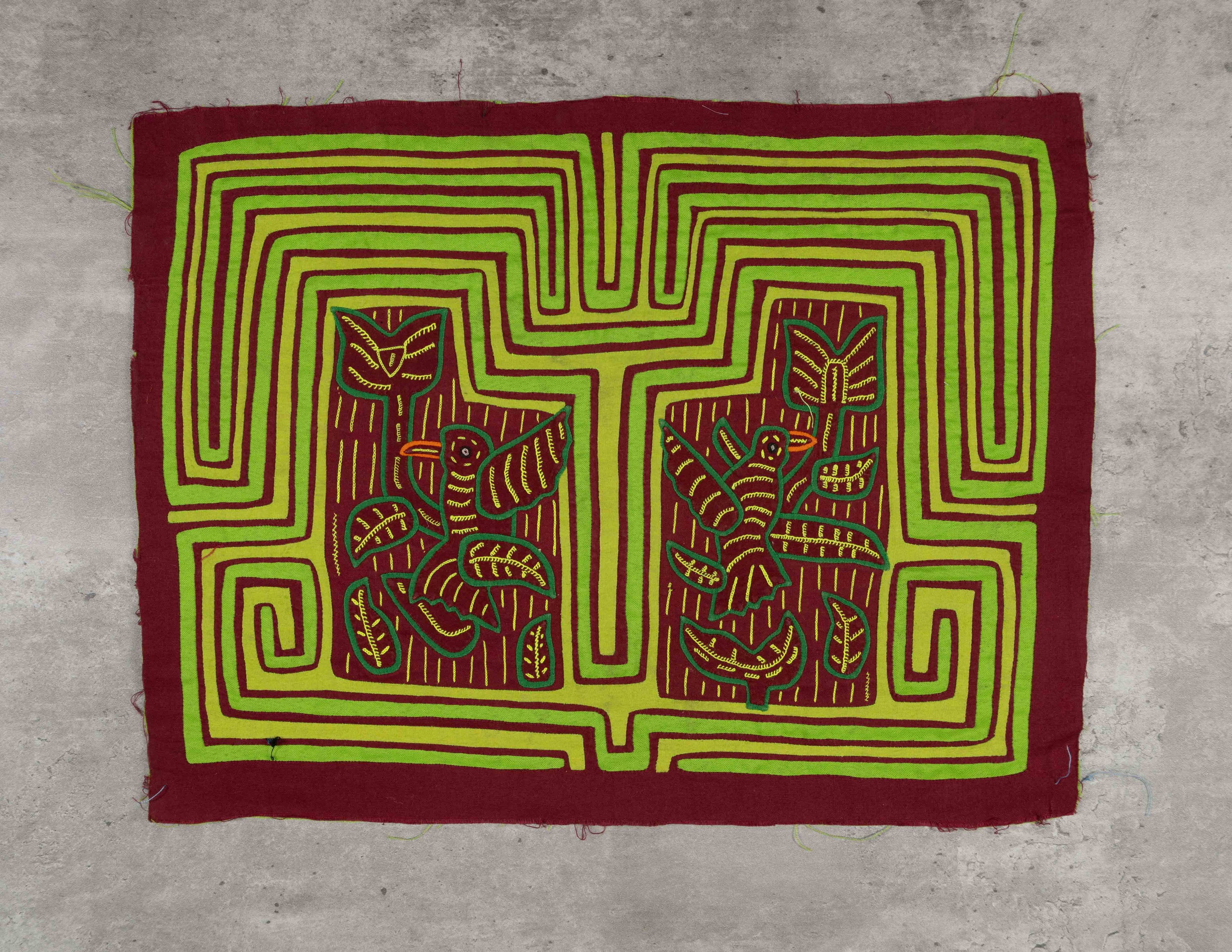 Maroon Green And Chartreuse Song Birds Mola